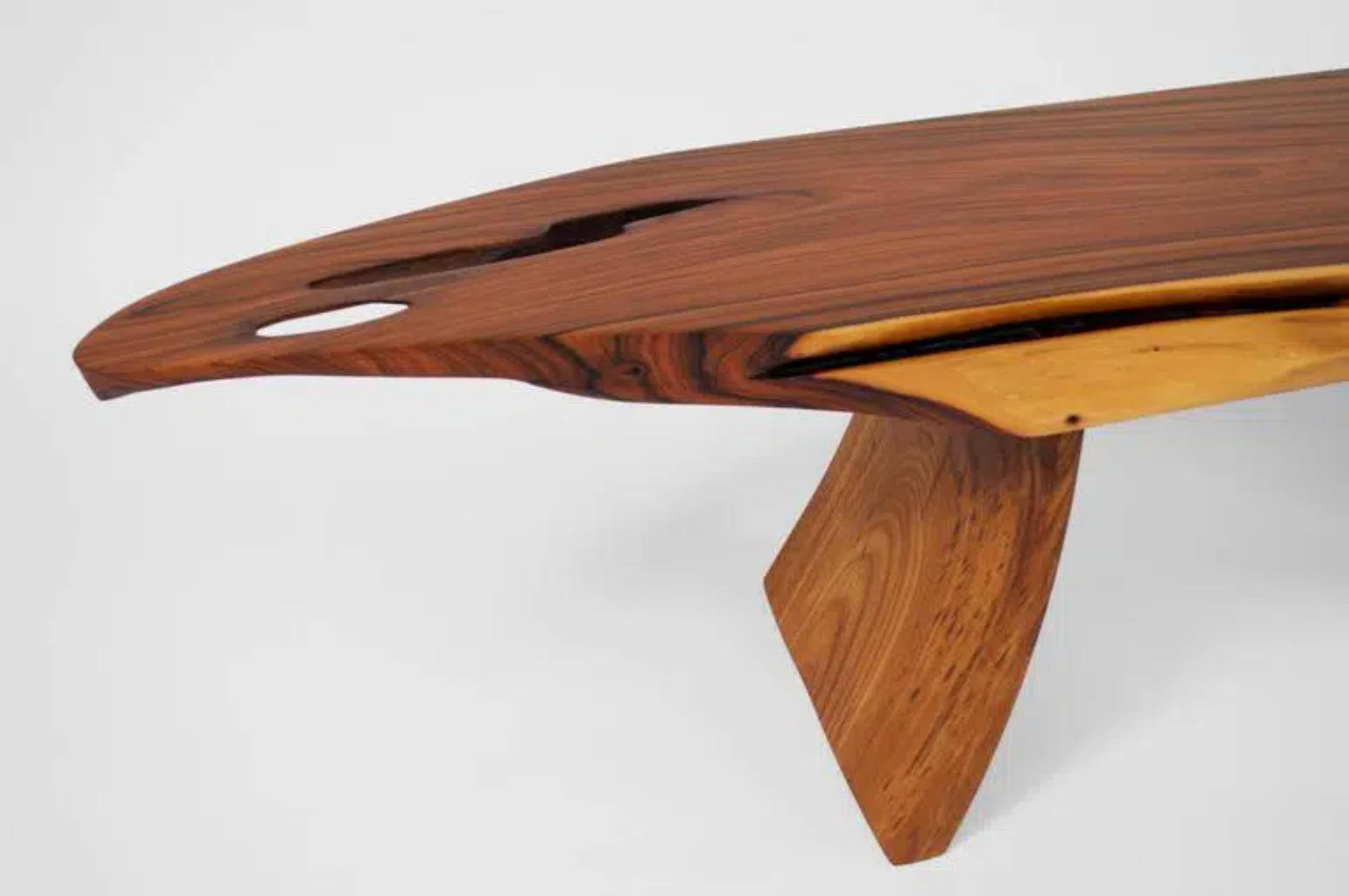 German Unique Signed Rosewood Table by Jörg Pietschmann