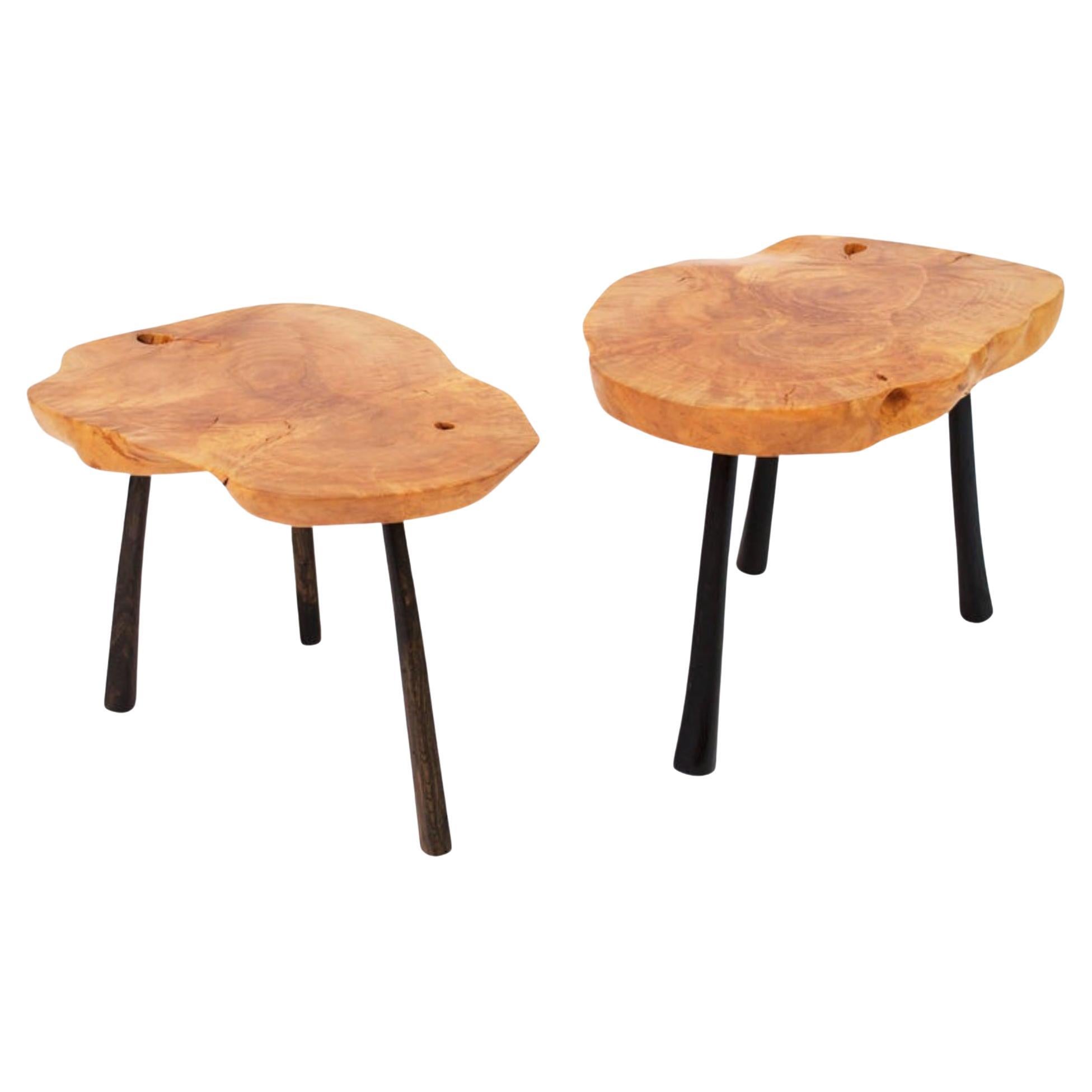 Unique Signed Twin Tables by Jörg Pietschmann For Sale