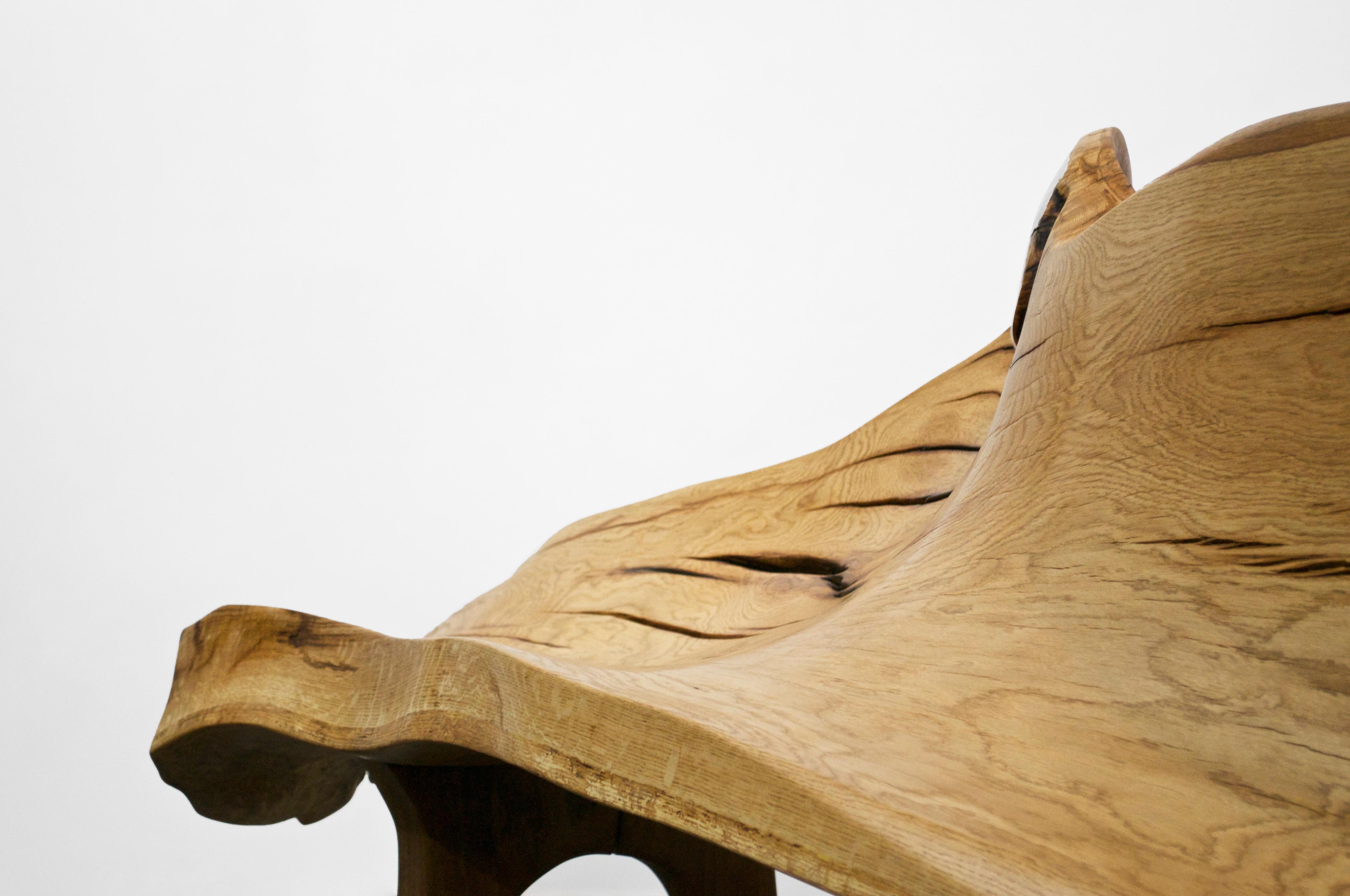 Unique Signed Wood Bench by Jörg Pietschmann 2