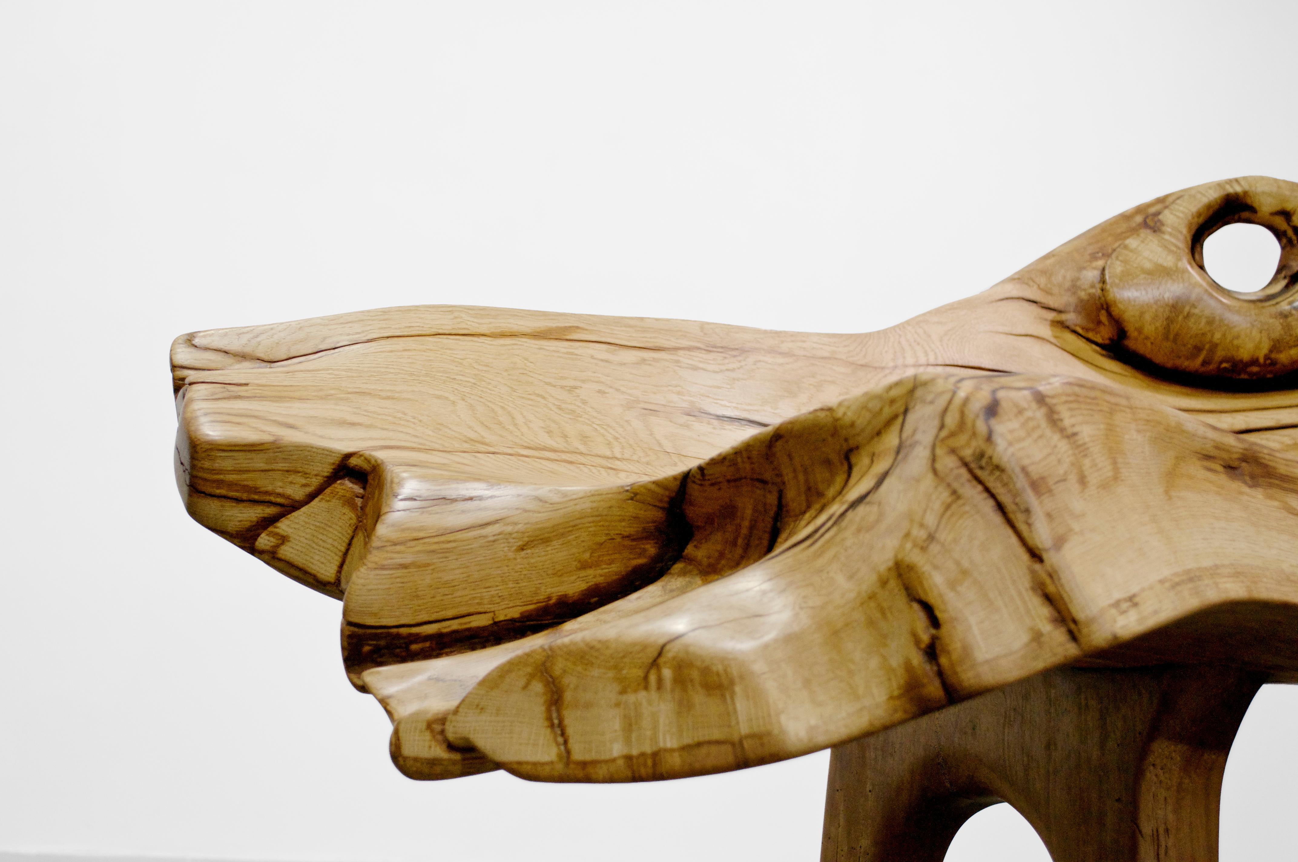 Unique Signed Wood Bench by Jörg Pietschmann 1