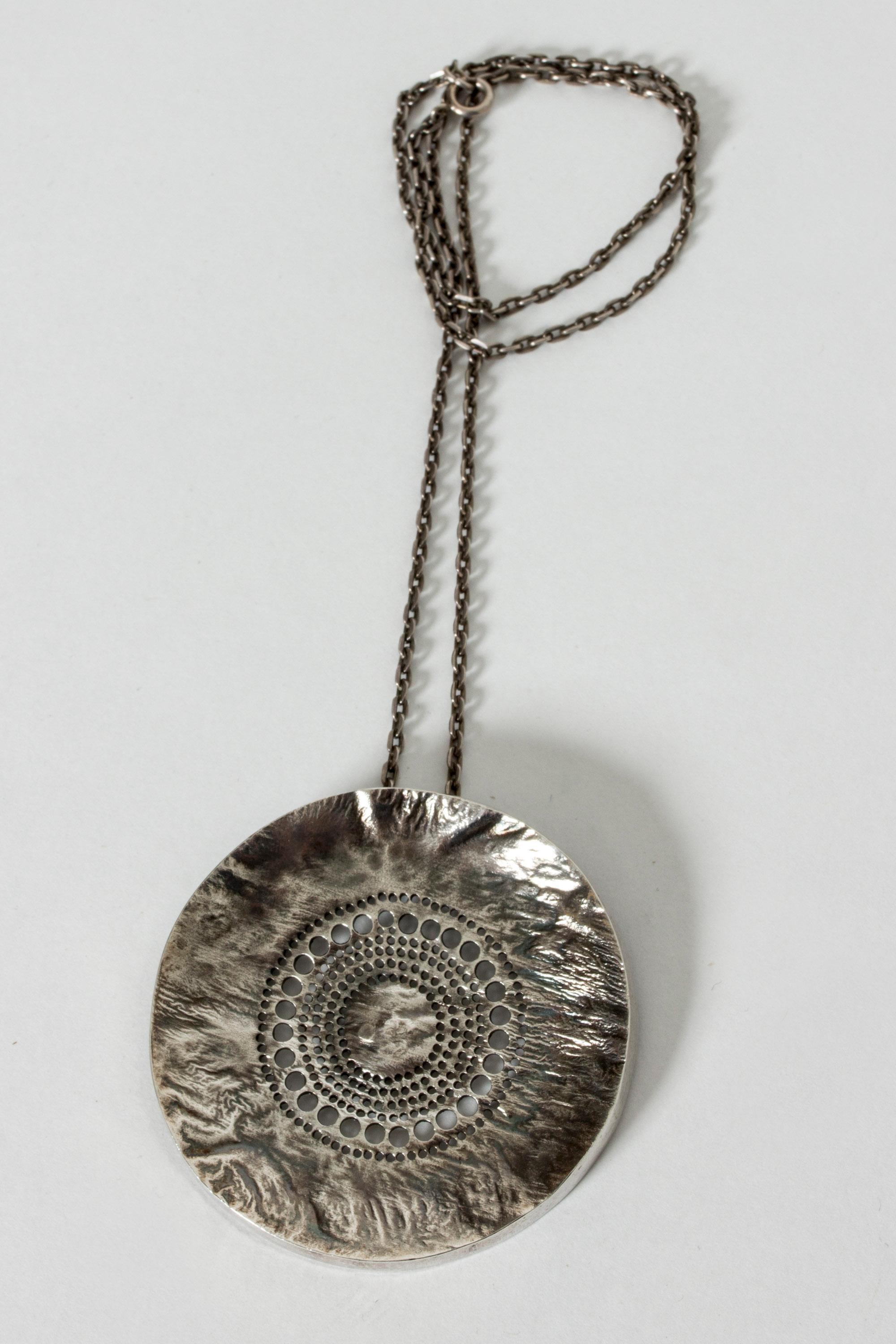 Unique Silver Pendant by Liisa Vitali, Finland, 1960s In Good Condition In Stockholm, SE