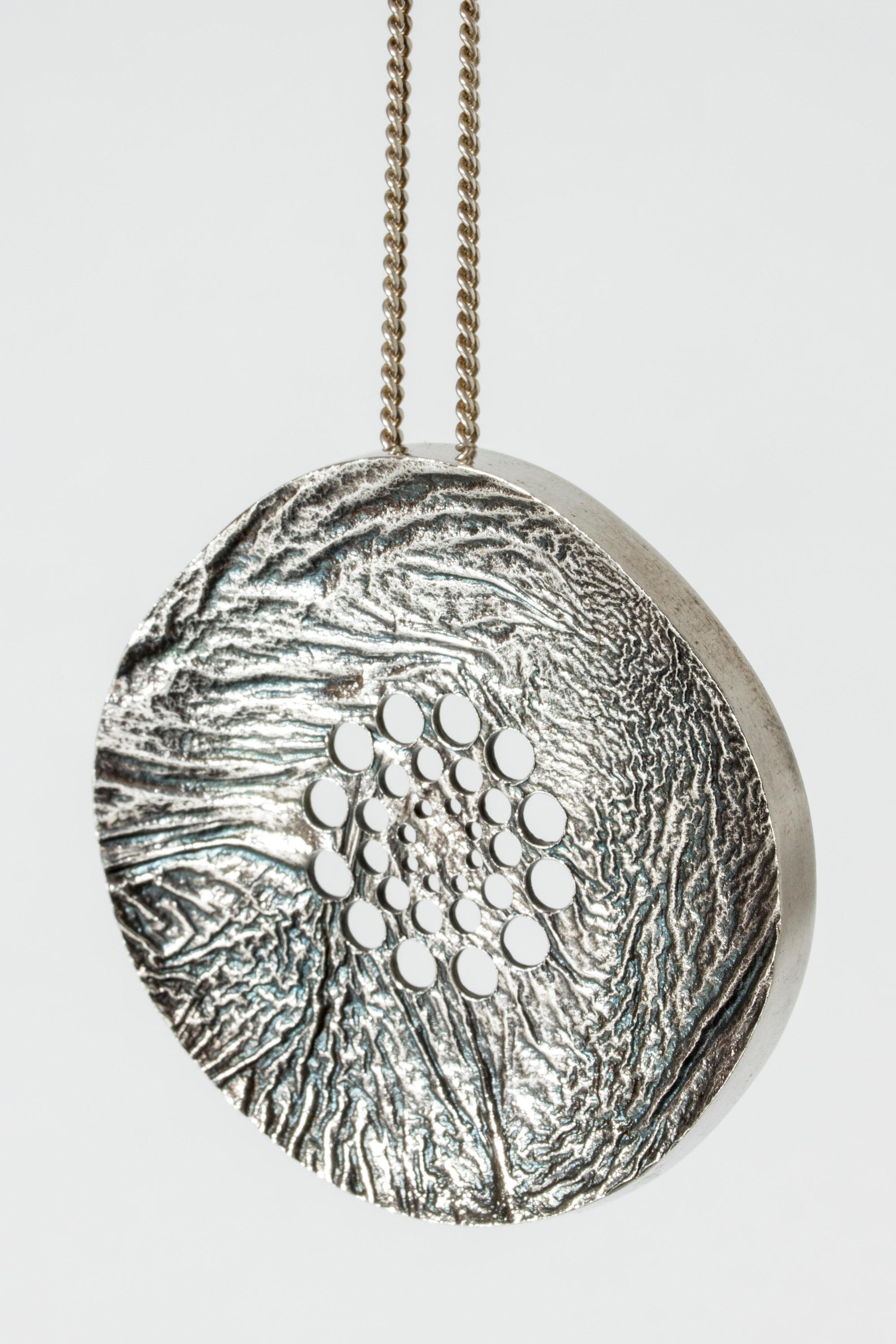 Modern Unique Silver Pendant by Liisa Vitali, Finland, 1975