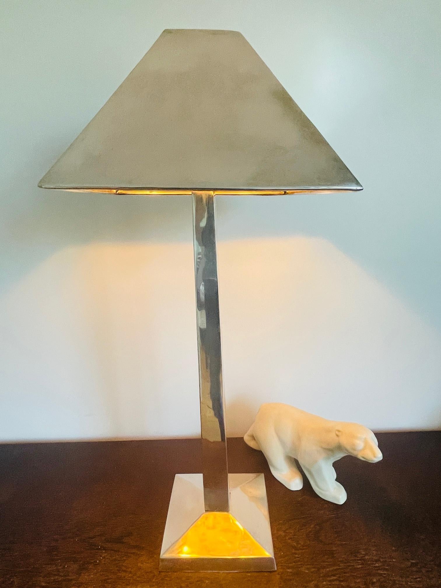 Unique Silver Plated Table Lamp, Gunther Lambert Lamp, Silver Lamp, Rare Piece For Sale 9