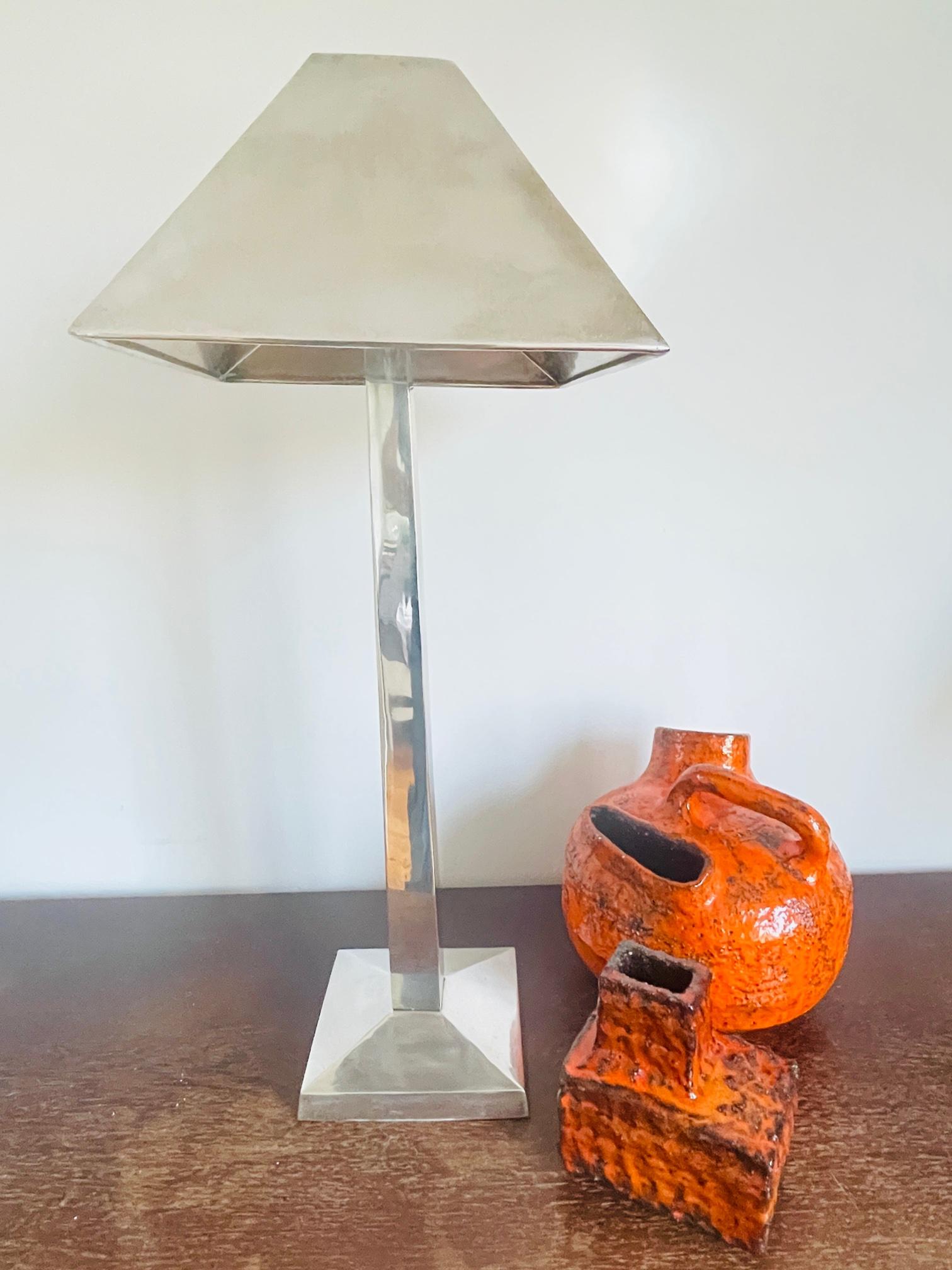 Unique Silver Plated Table Lamp, Gunther Lambert Lamp, Silver Lamp, Rare Piece For Sale 10