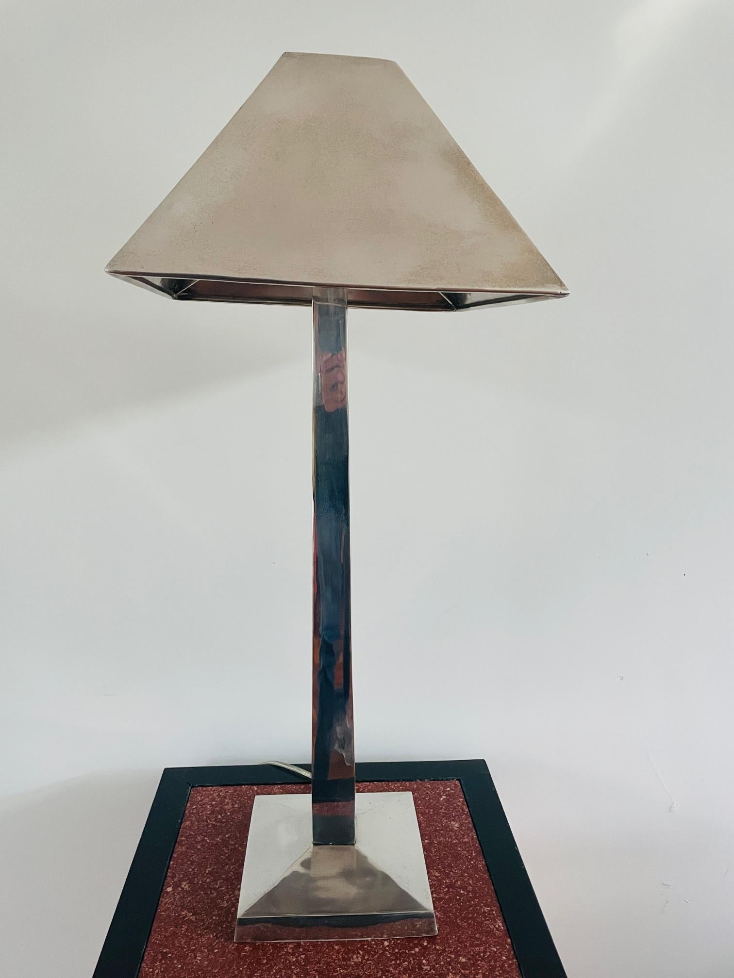 Unique Silver Plated Table Lamp, Gunther Lambert Lamp, Silver Lamp, Rare Piece In Good Condition For Sale In ROTTERDAM, ZH