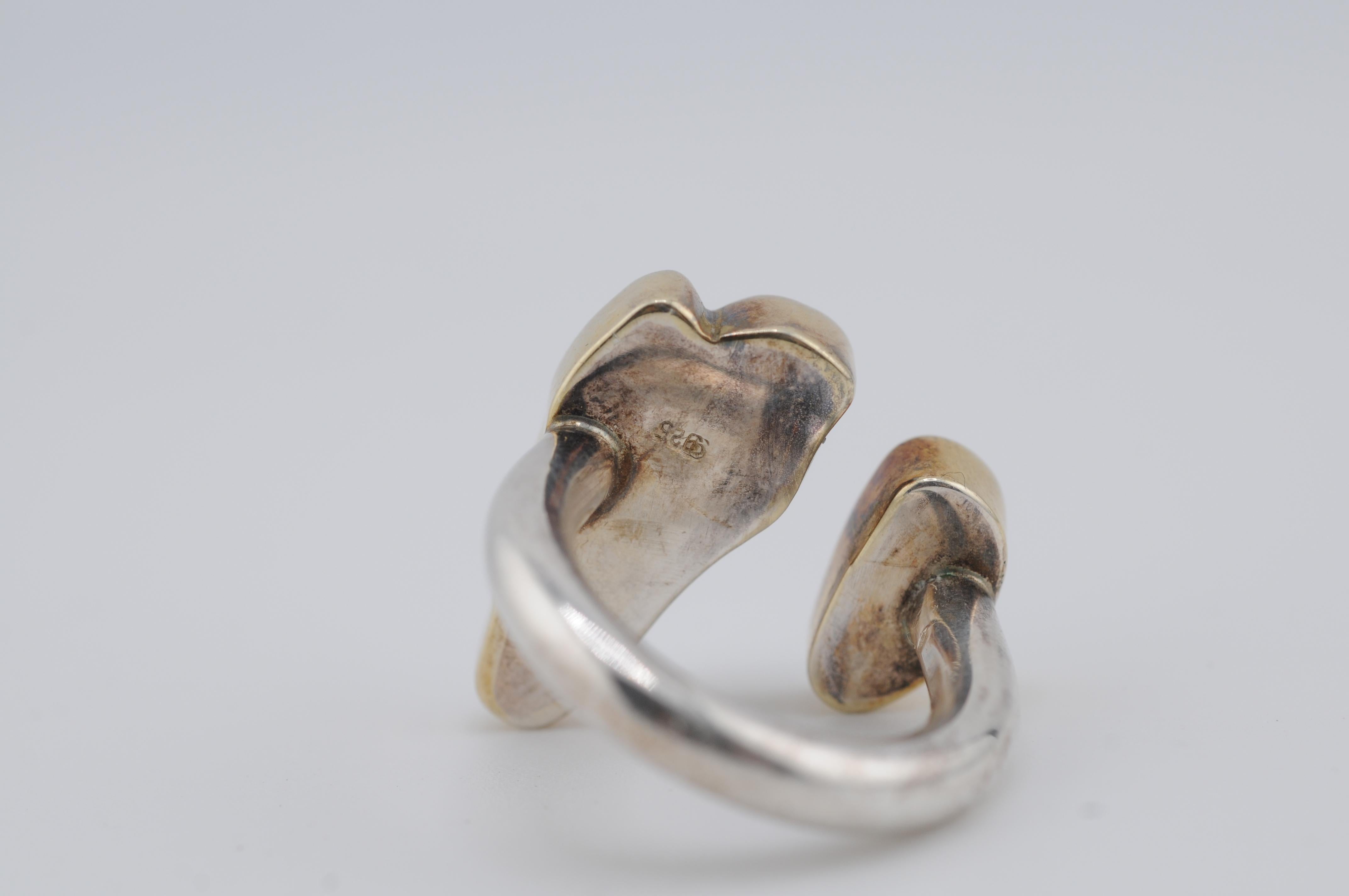 Anello unico in argento con opale, perla Keshi e accenti in oro in vendita 5