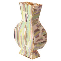 Unique Slab Vase in Glazed Ceramic by Katie Stout
