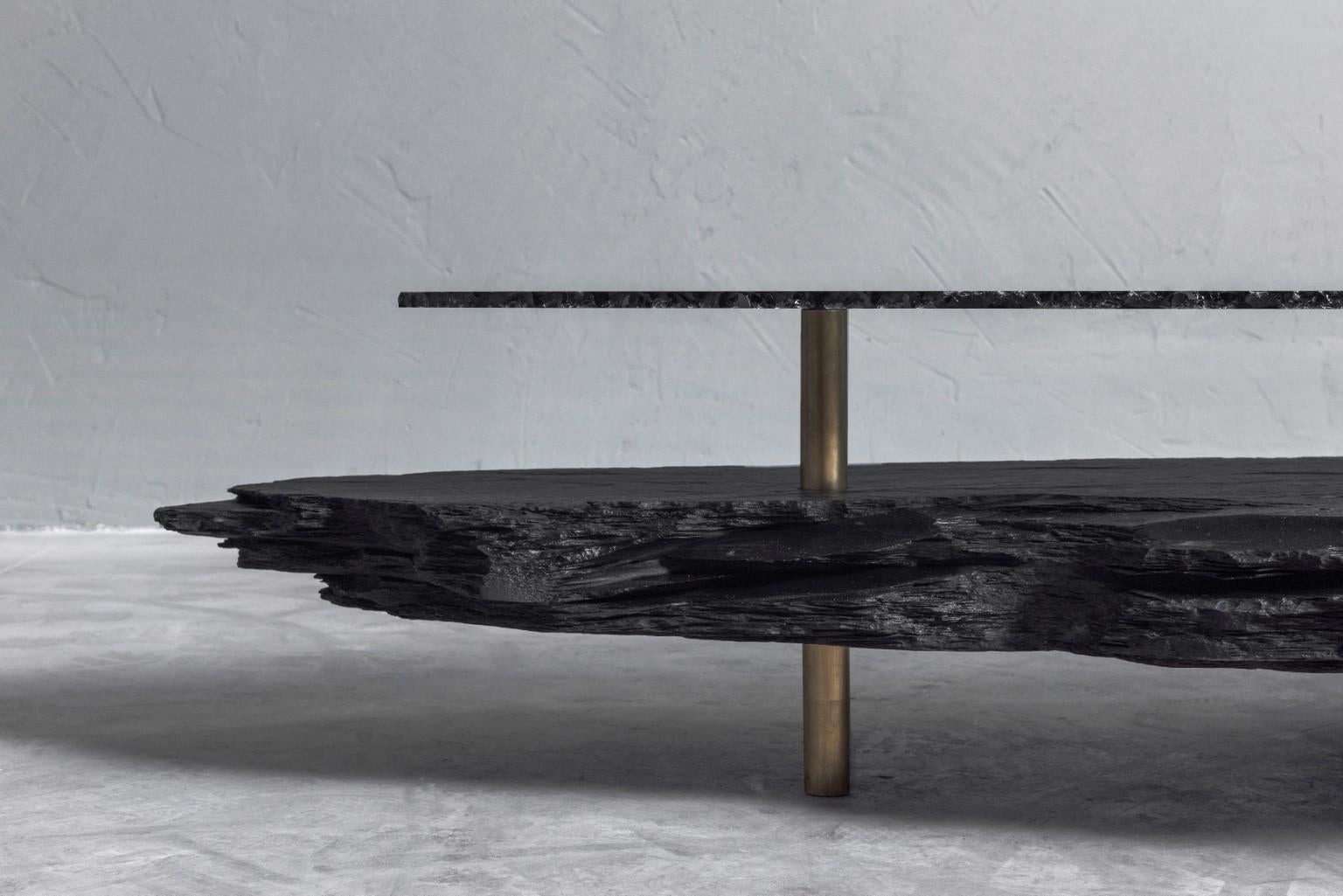 Unique Slate Sculpted Coffee Table by Frederic Saulou 3