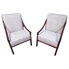 Vintage Unique Sloped Arm Lounge Chairs