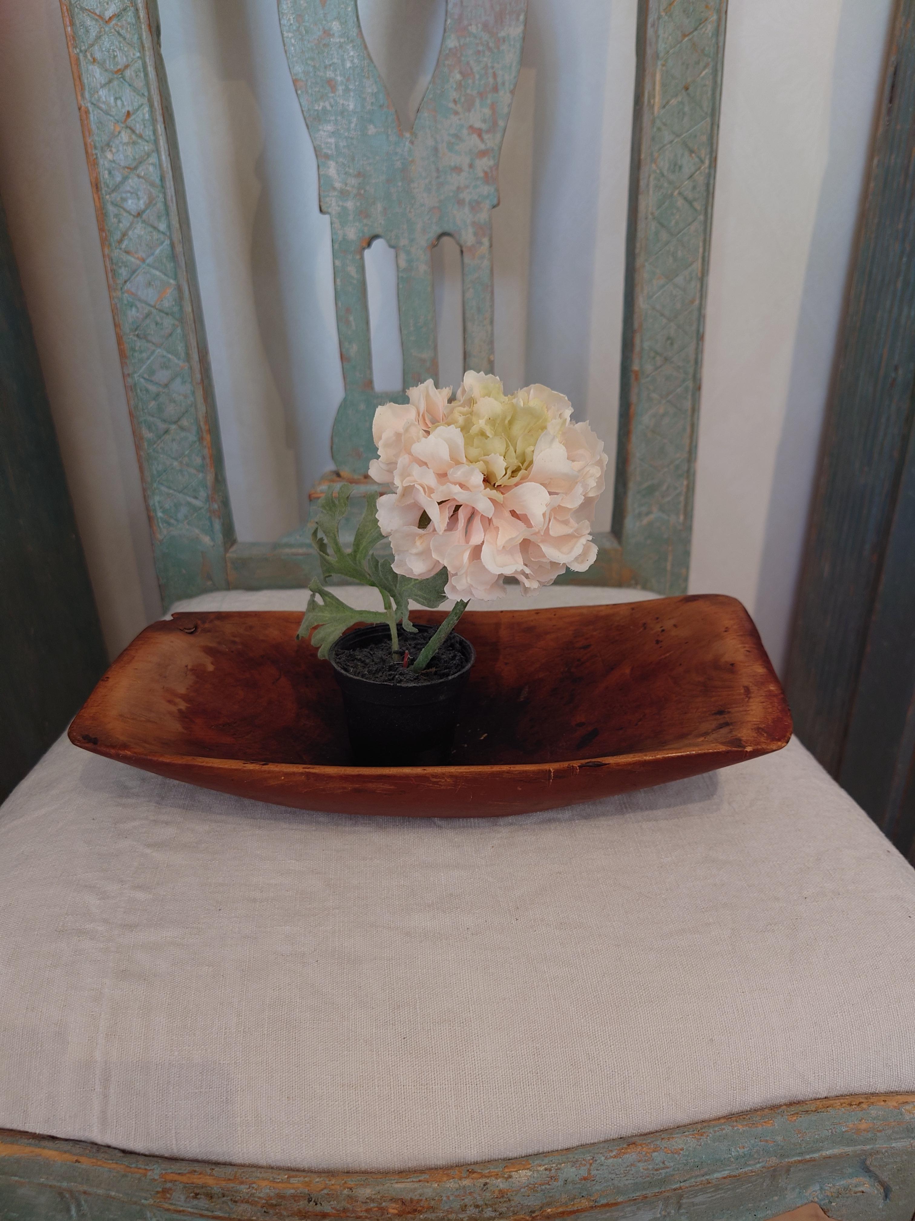 Late 18th Century Unique small 18th Century Antique Rustic Tray bowl with original paint dat. 1792 For Sale
