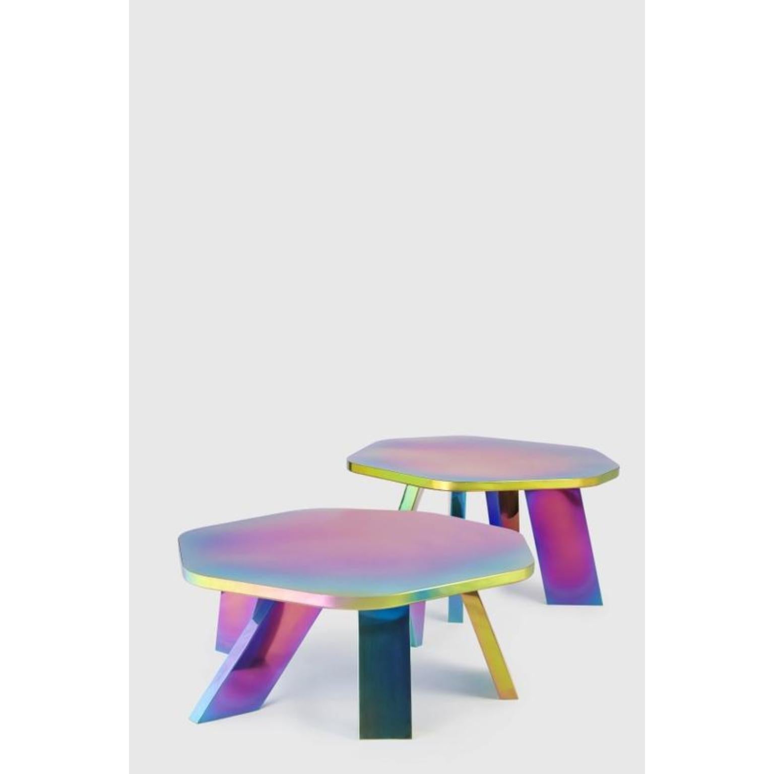 Indien Petite table centrale arc-en-ciel unique par Hatsu en vente