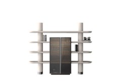 Unique, Smoked Mina Int 2 Modular Bookcase Library Wall Units by Ultramobili