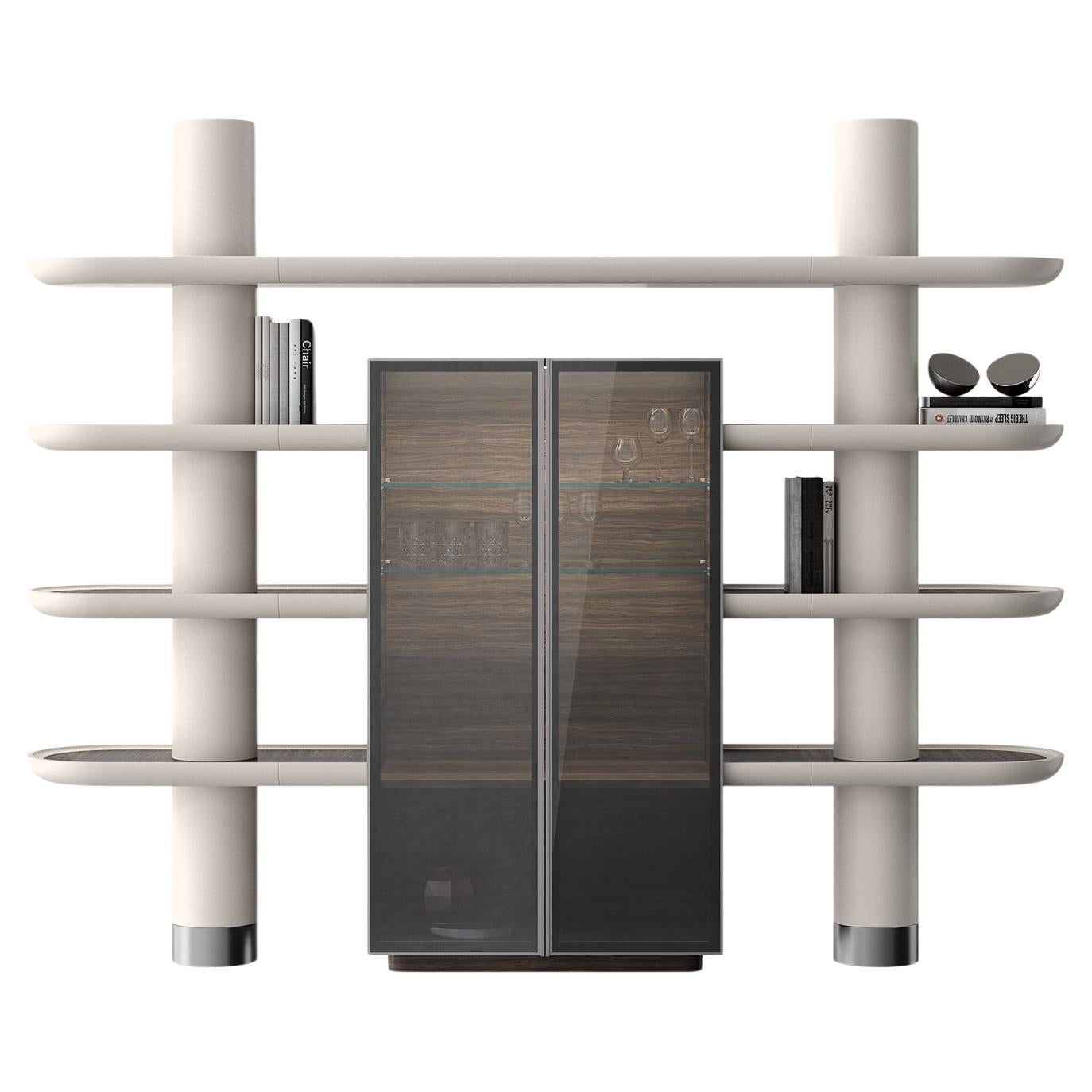 Unique, Smoked Mina Int 2 Modular Bookcase Library Wall Units by Ultramobili