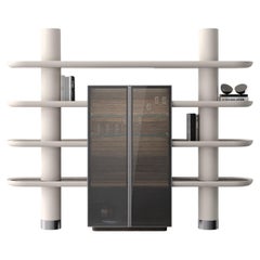 Unique, Smoked Mina Int 2 Modular Bookcase Library Wall Units by Ultramobili