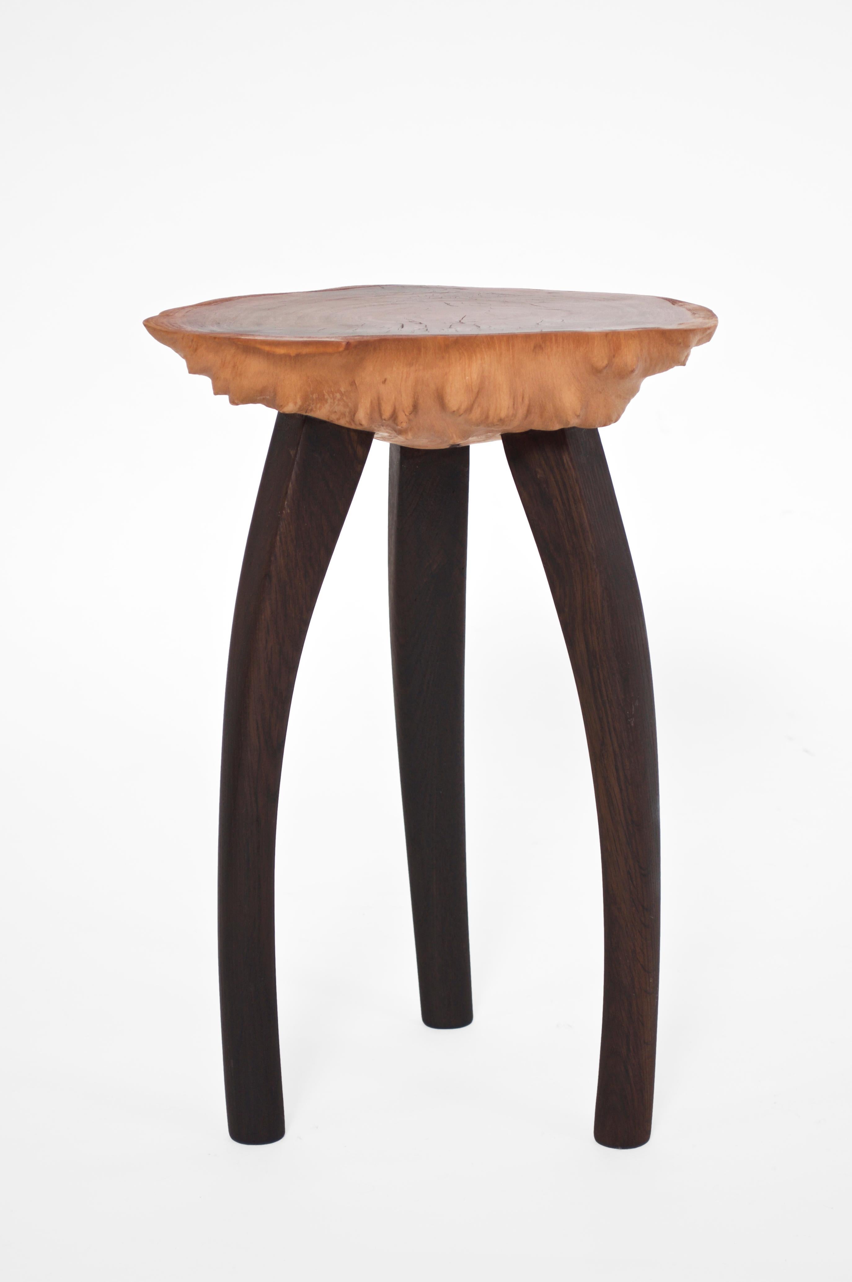 Polished Unique Smoked Oak Signed Table by Jörg Pietschmann