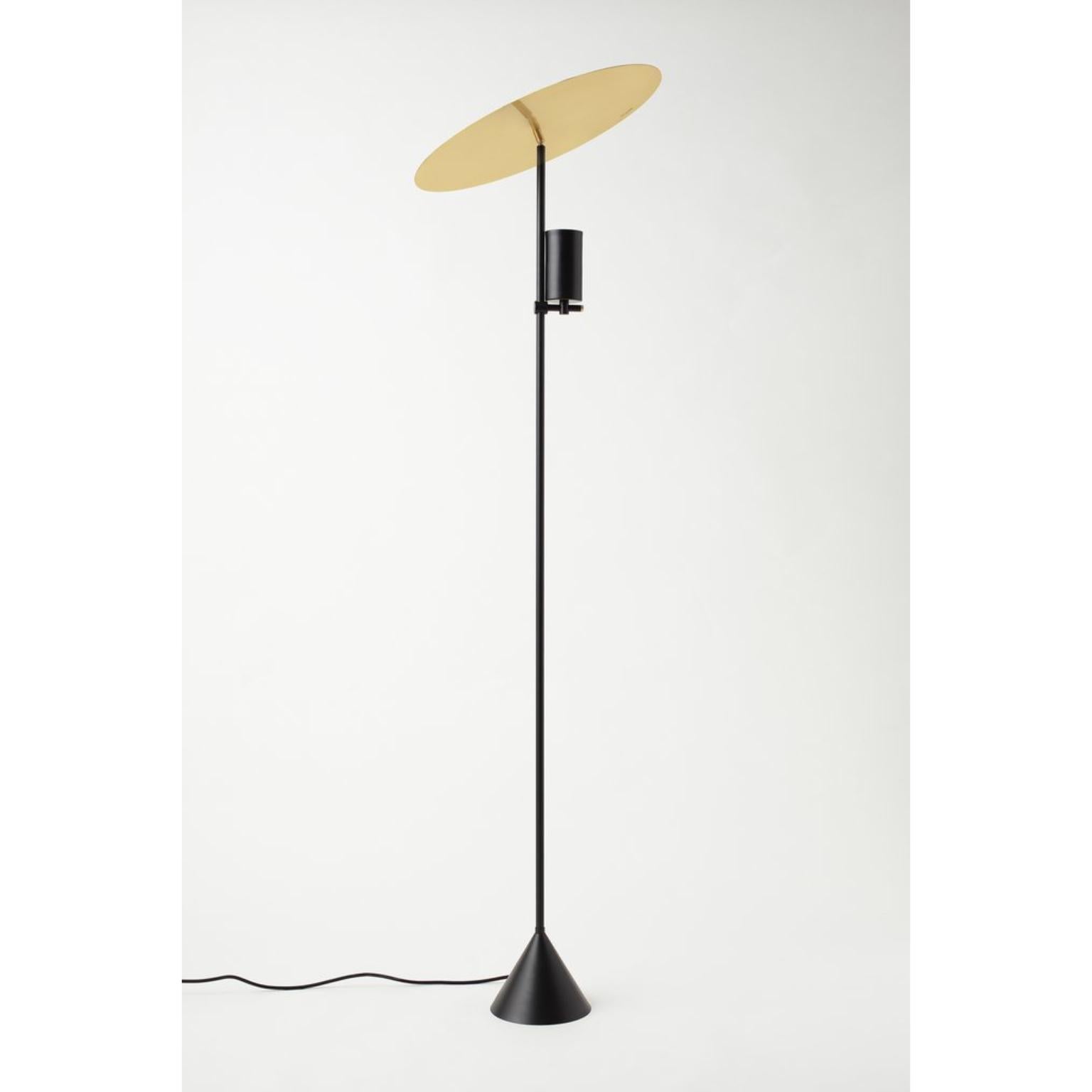 Unique Sol floor lamp by Hatsu
Dimensions: W 50 x H 181.5 cm 
Materials: Powdercoated aluminium, brass fabric cord

Hatsu is a design studio based in Mumbai that creates modern lighting that are unique and immediately recognisable. We started with