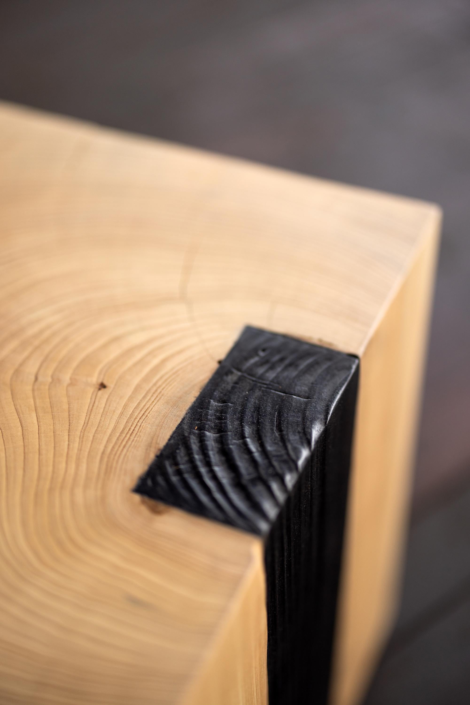 Américain Table d'appoint unique en cyprès massif (15