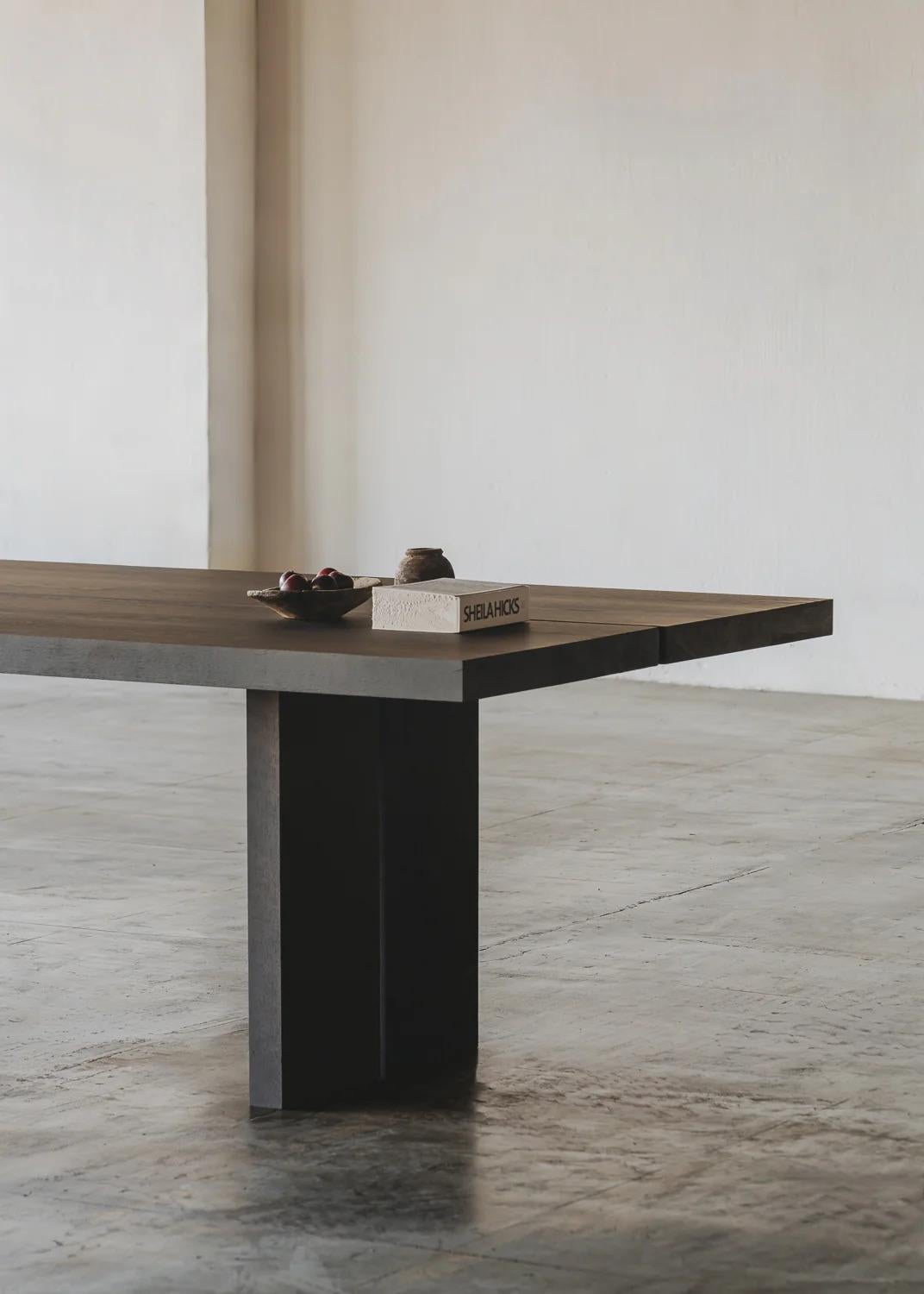 Post-Modern Unique, Solid Oak Black Murakami Table by Obstacles For Sale