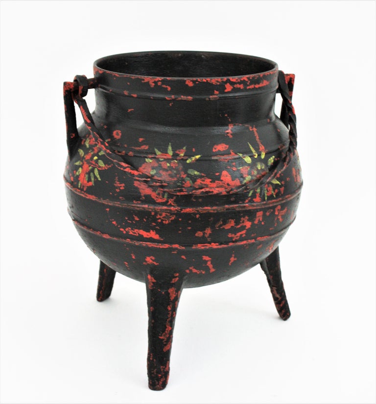 Spanish Folk HandPainted Ice Bucket or Wine Champagne Cooler For Sale at 1stDibs