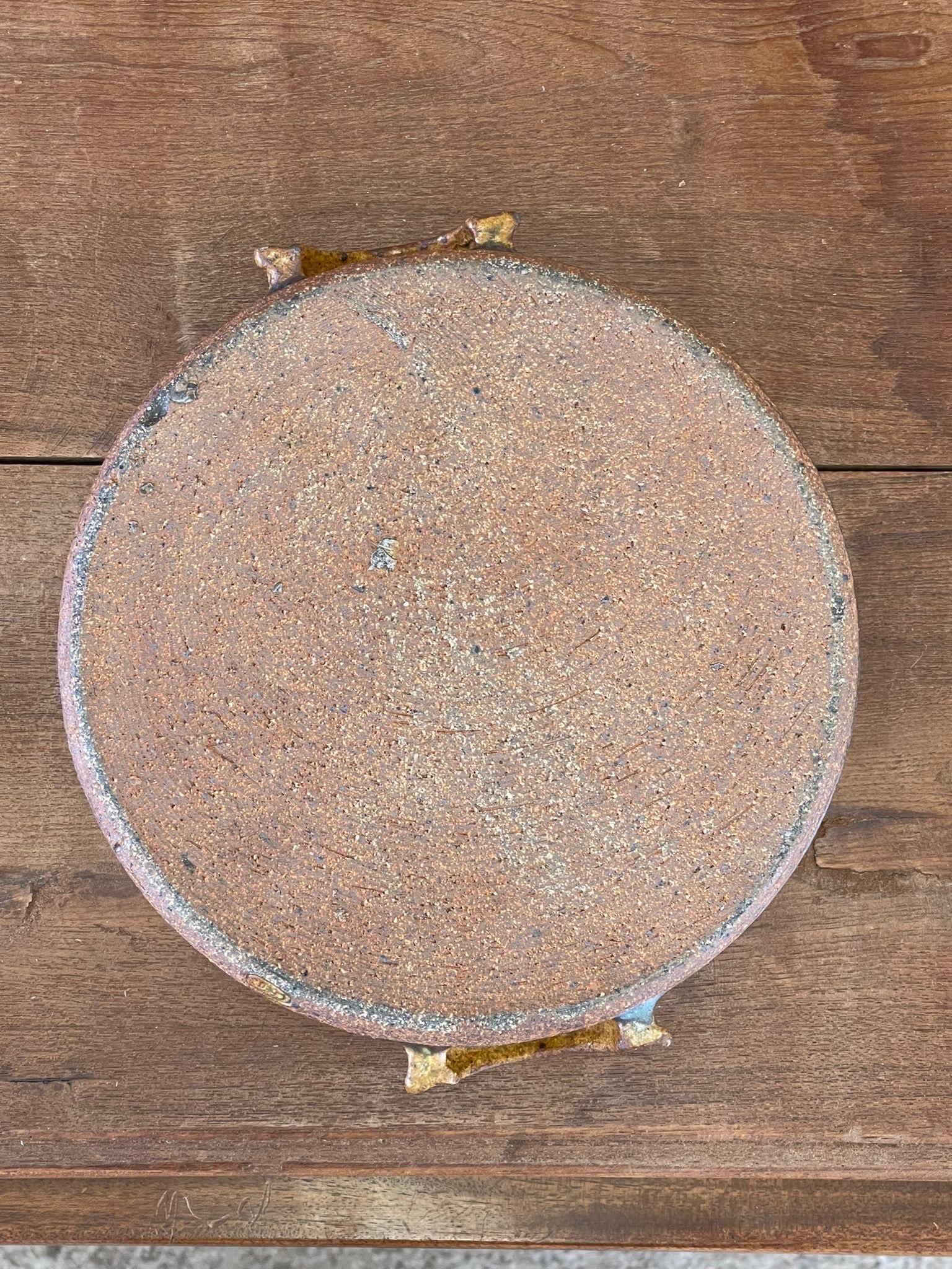 Unique Speckled Stoneware Bowl In Good Condition For Sale In Seattle, WA