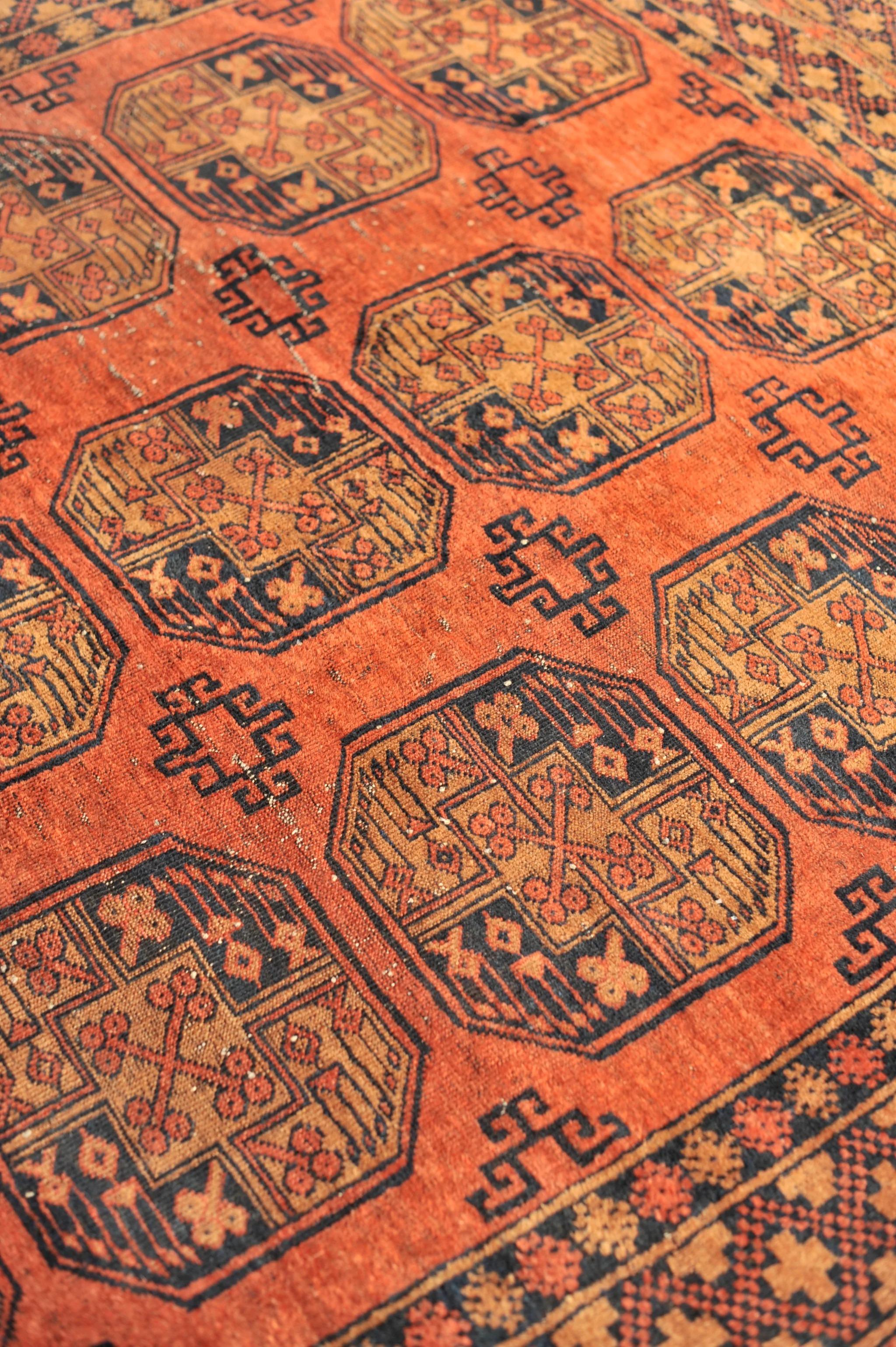 Unique Square Antique Ersari Wool Rug For Sale 5