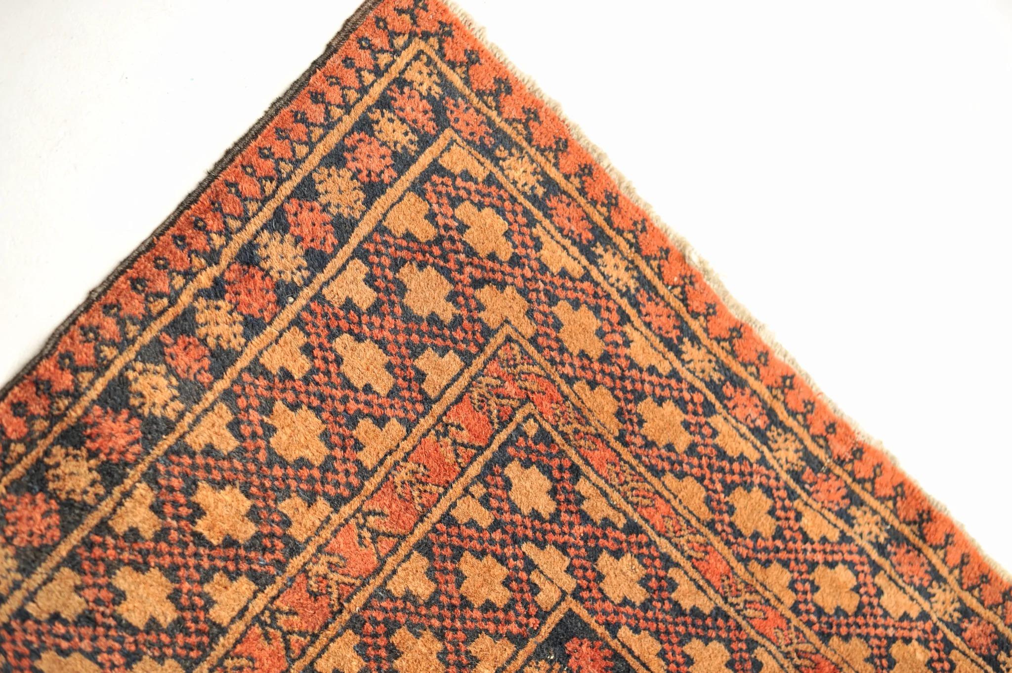 Unique Square Antique Ersari Wool Rug For Sale 8