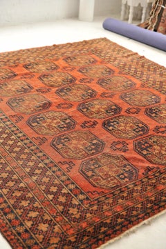 Unique Square Antique Ersari Wool Rug