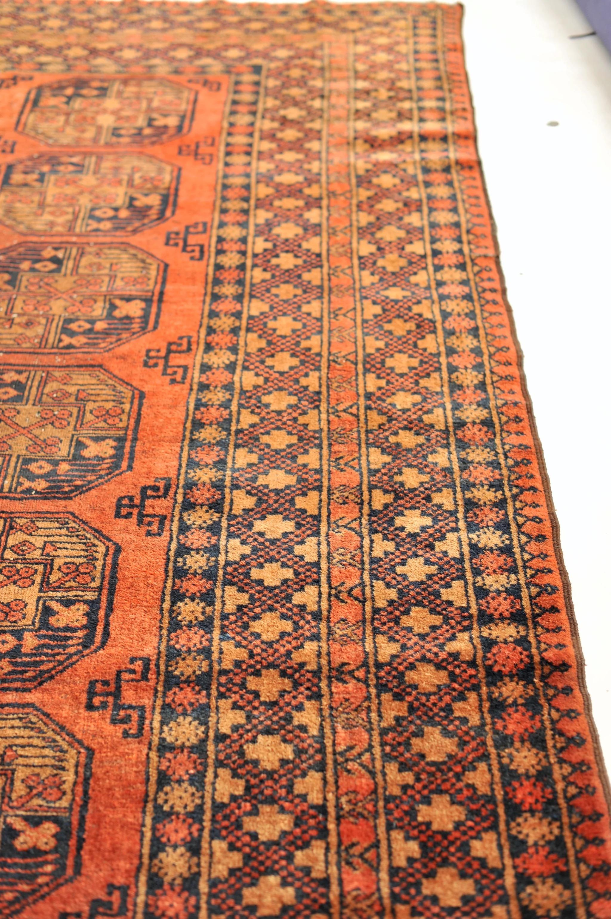 Unique Square Antique Ersari Wool Rug For Sale 4