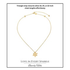 Unique Star of David Necklace 18K Gold Luxury Jewelry for Bar Mitzvah Gift