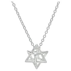 Collier unique de l
étoile de David - Pendentif 3D en argent - Cadeaux juifs de luxe