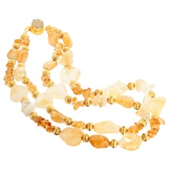 Unique Statement Citrine Druzy Quartz Clasp Necklace