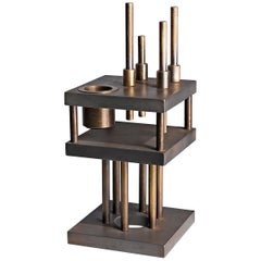 Unique Steel and Brass Candleholder “Brut”, Signed by Lukasz Friedrich