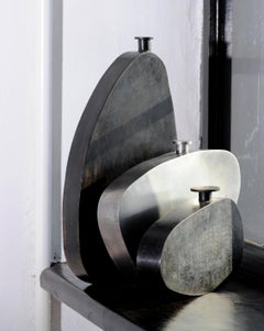 Einzigartige Stahlflaschen, Wolken Trio, signiert von Lukasz Friedrich