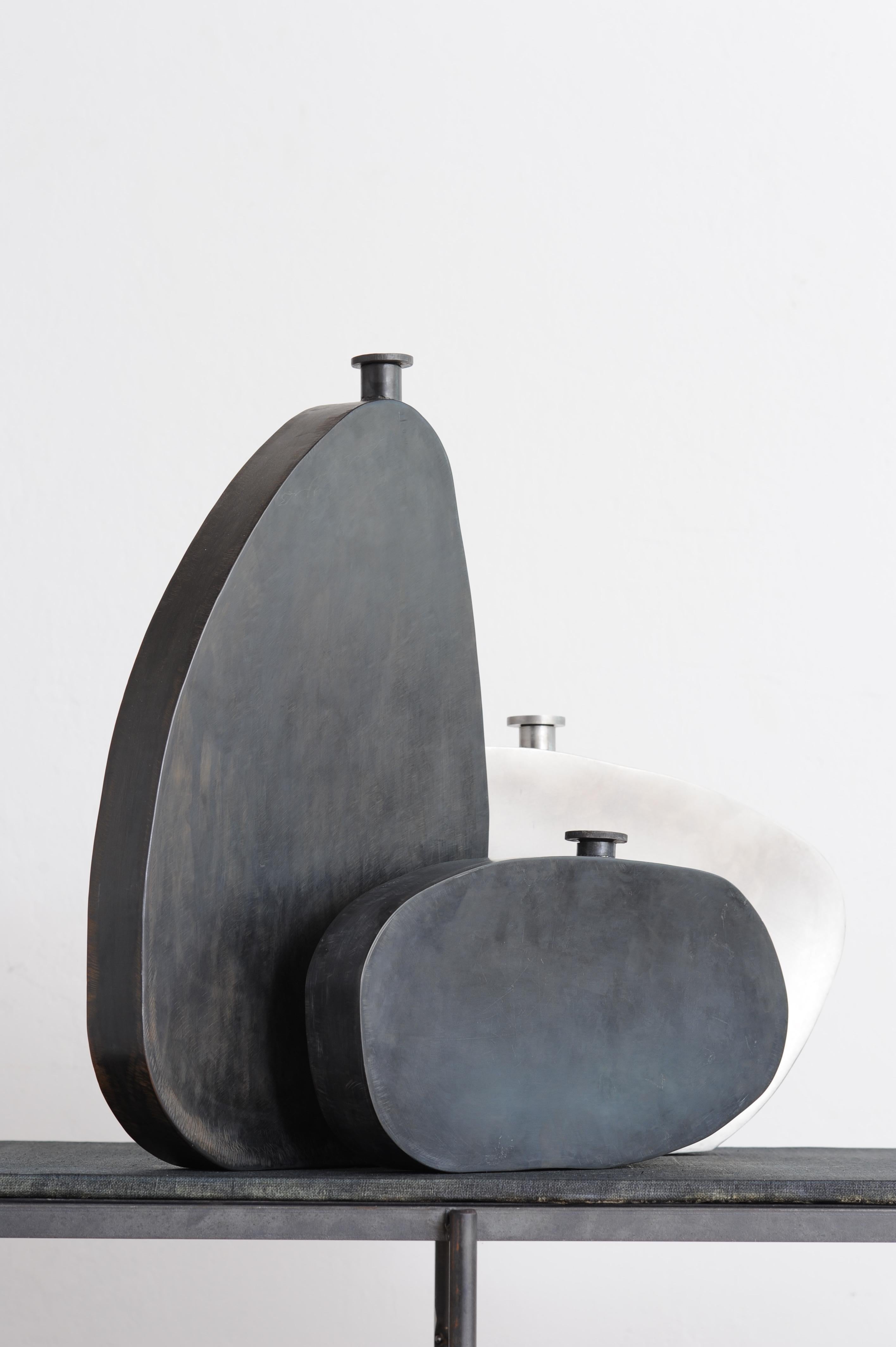 European Unique Steel Bottles, Clouds Trio, Signed by Lukasz Friedrich For Sale