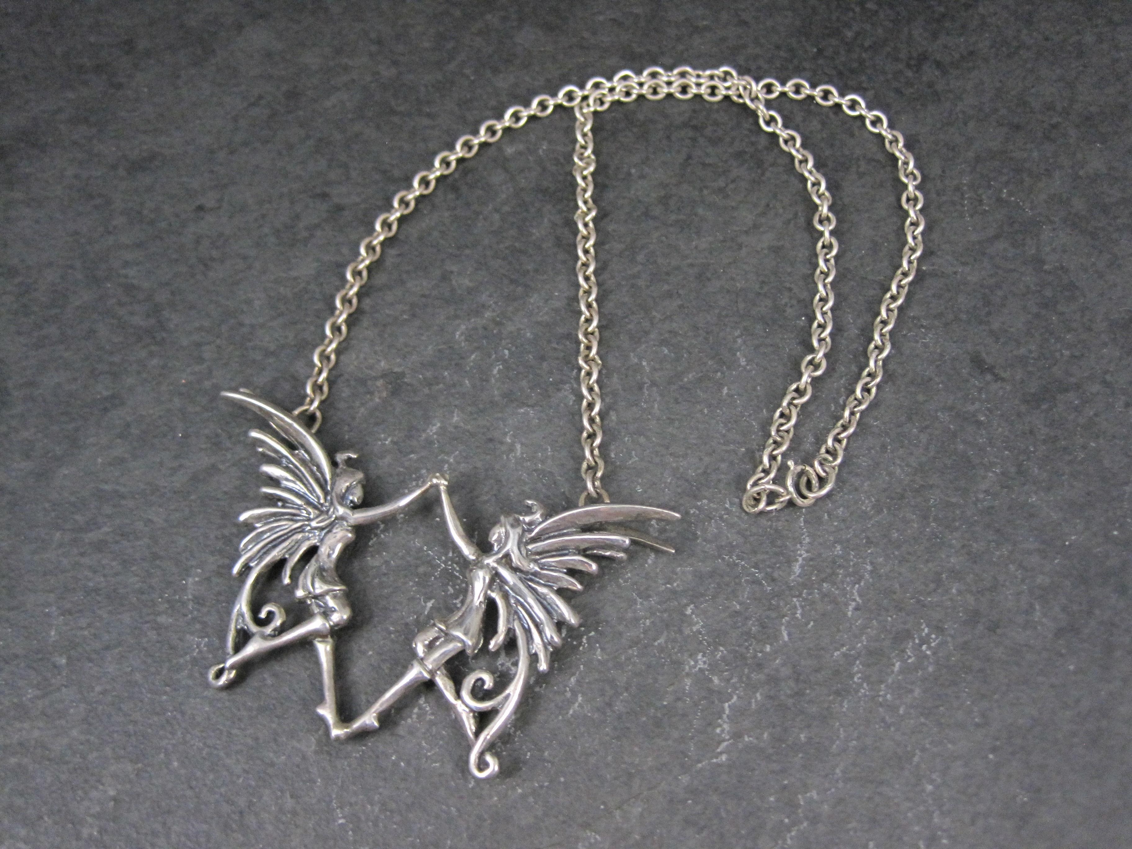Women's Unique Sterling Silver Dancing Fairy Necklace For Sale