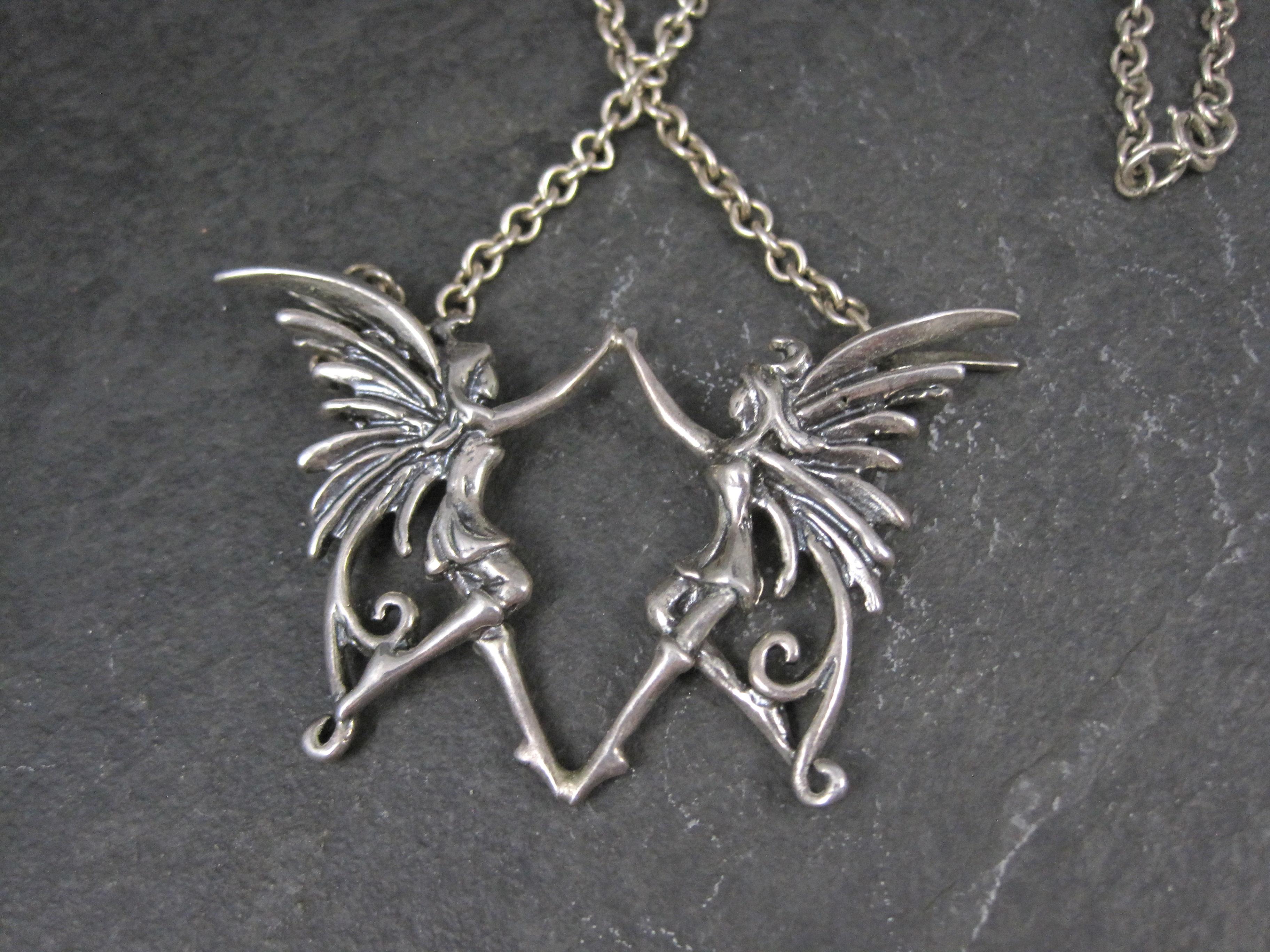 Unique Sterling Silver Dancing Fairy Necklace For Sale 1