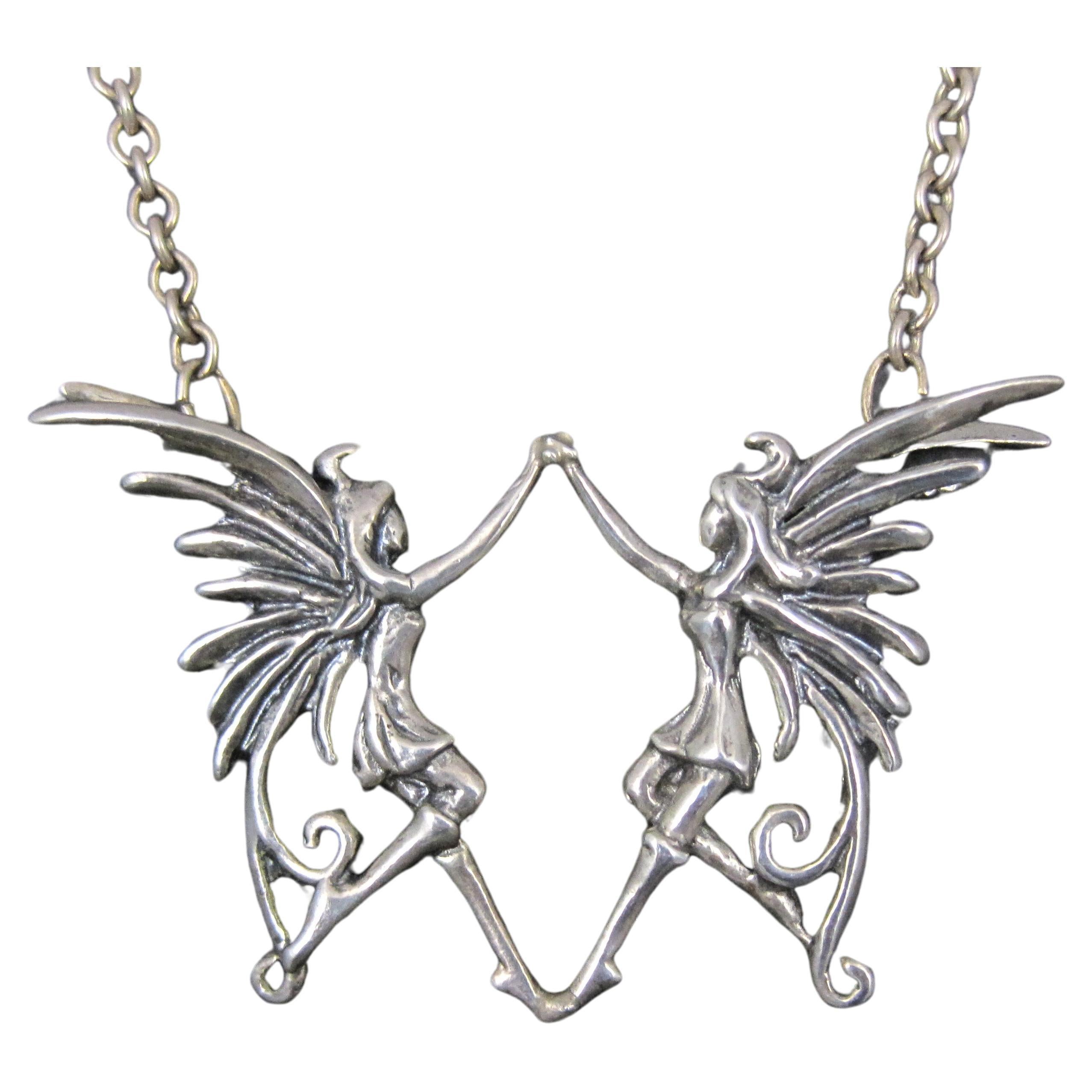 Unique Sterling Silver Dancing Fairy Necklace