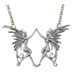 Einzigartige tanzende Fairy-Halskette aus Sterlingsilber