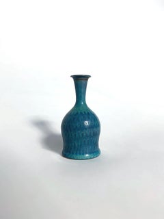 Vaso unico Stig Lindberg Gustavsberg Svezia smalto blu 1963