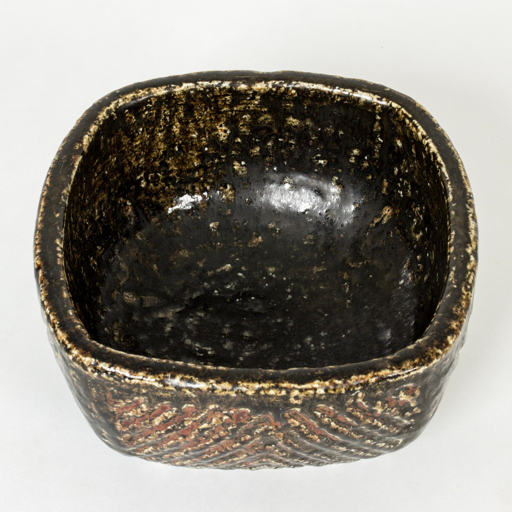 Swedish Unique Stoneware Bowl by Carl-Harry Stålhane, Rörstrand, Sweden, 1960s
