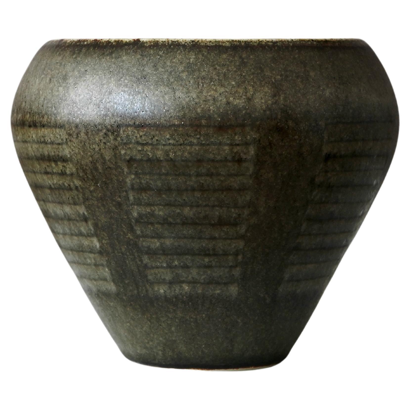 Unique Stoneware Bowl by Carl-Harry Stalhane, Rorstrand, Sweden, 1960s