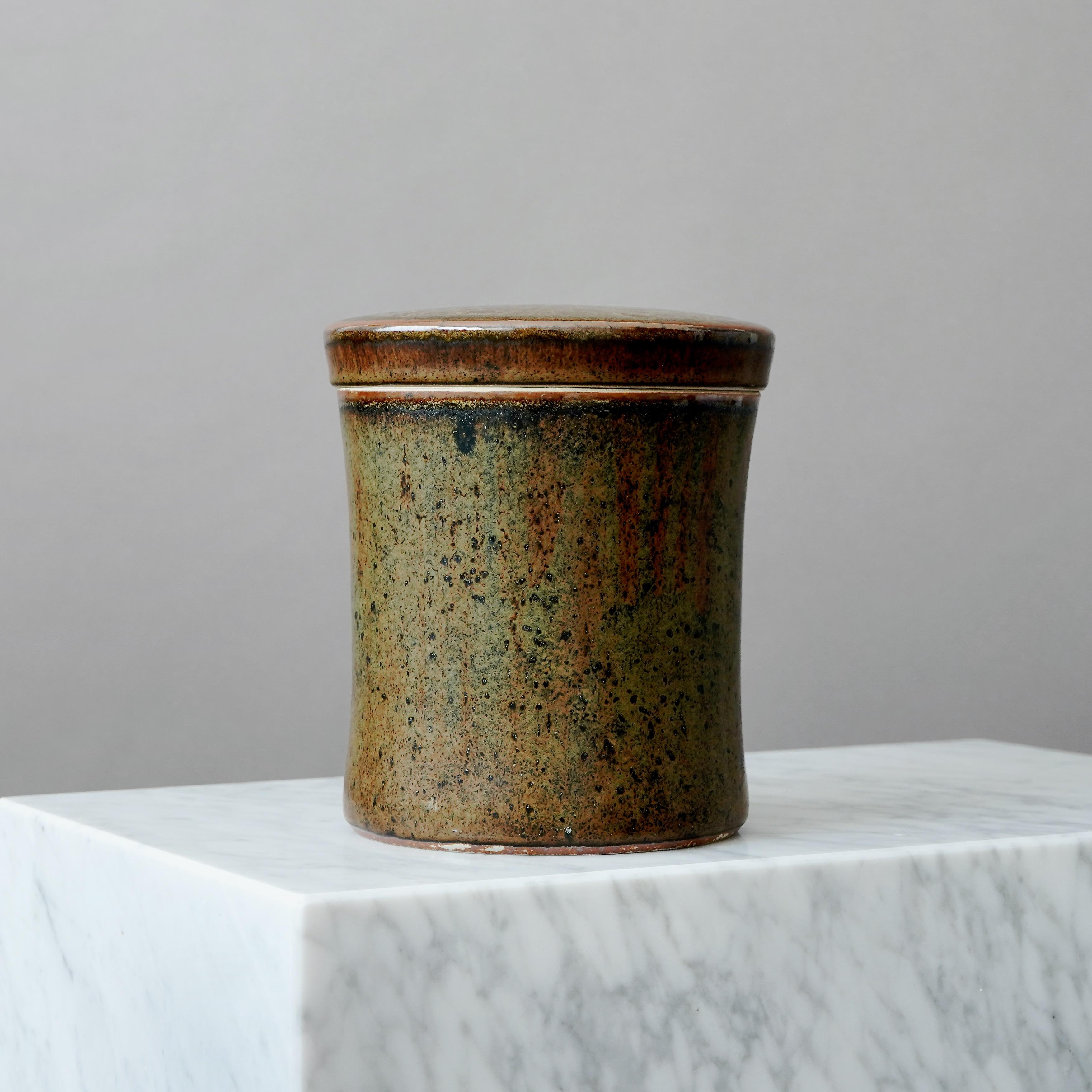Ceramica Urna con coperchio in gres unico di Carl-Harry Stalhane, Rorstrand, Svezia, anni '60 in vendita