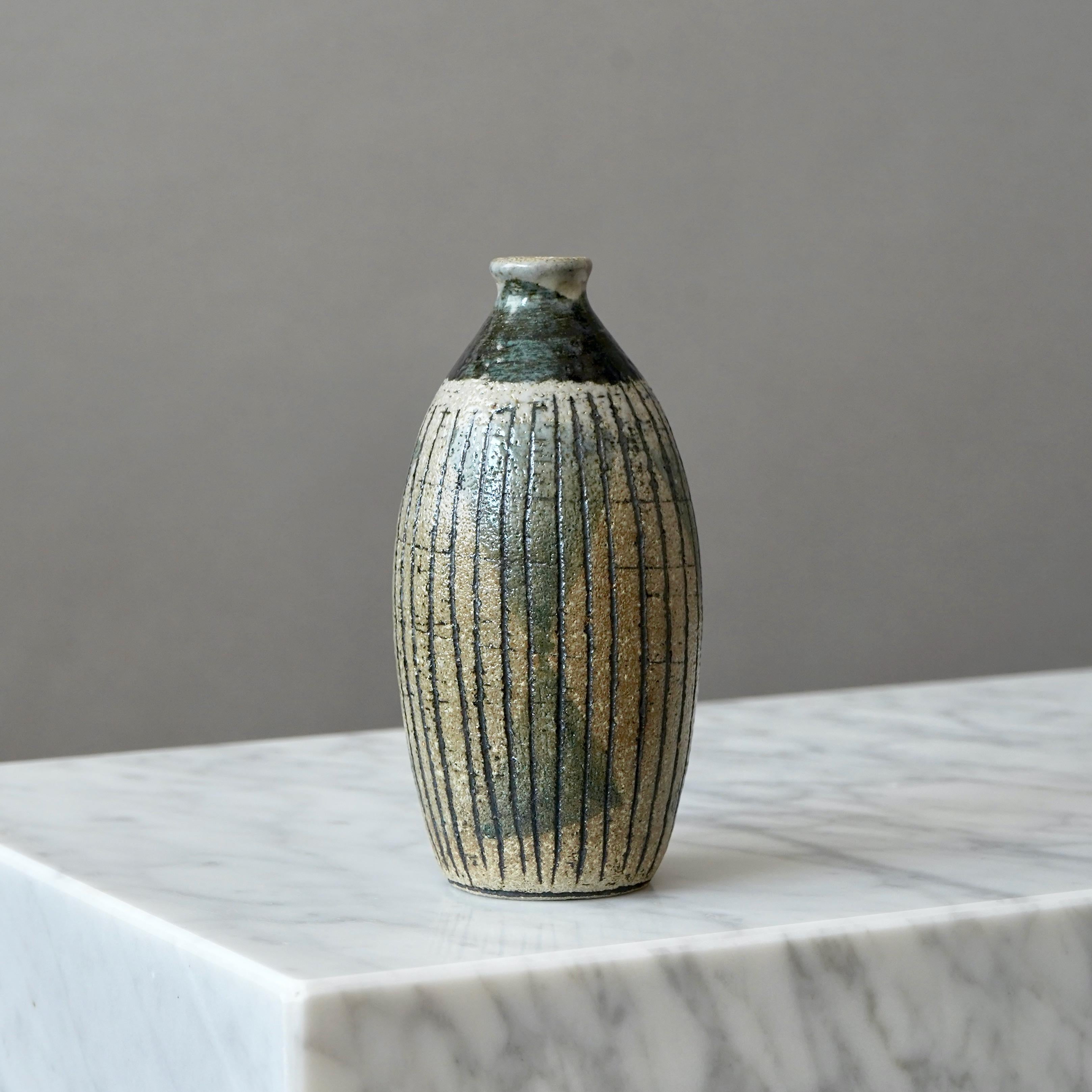 Ceramica Vaso unico in gres di Anders Bruno Liljefors, Studio A, Svezia 1953 in vendita