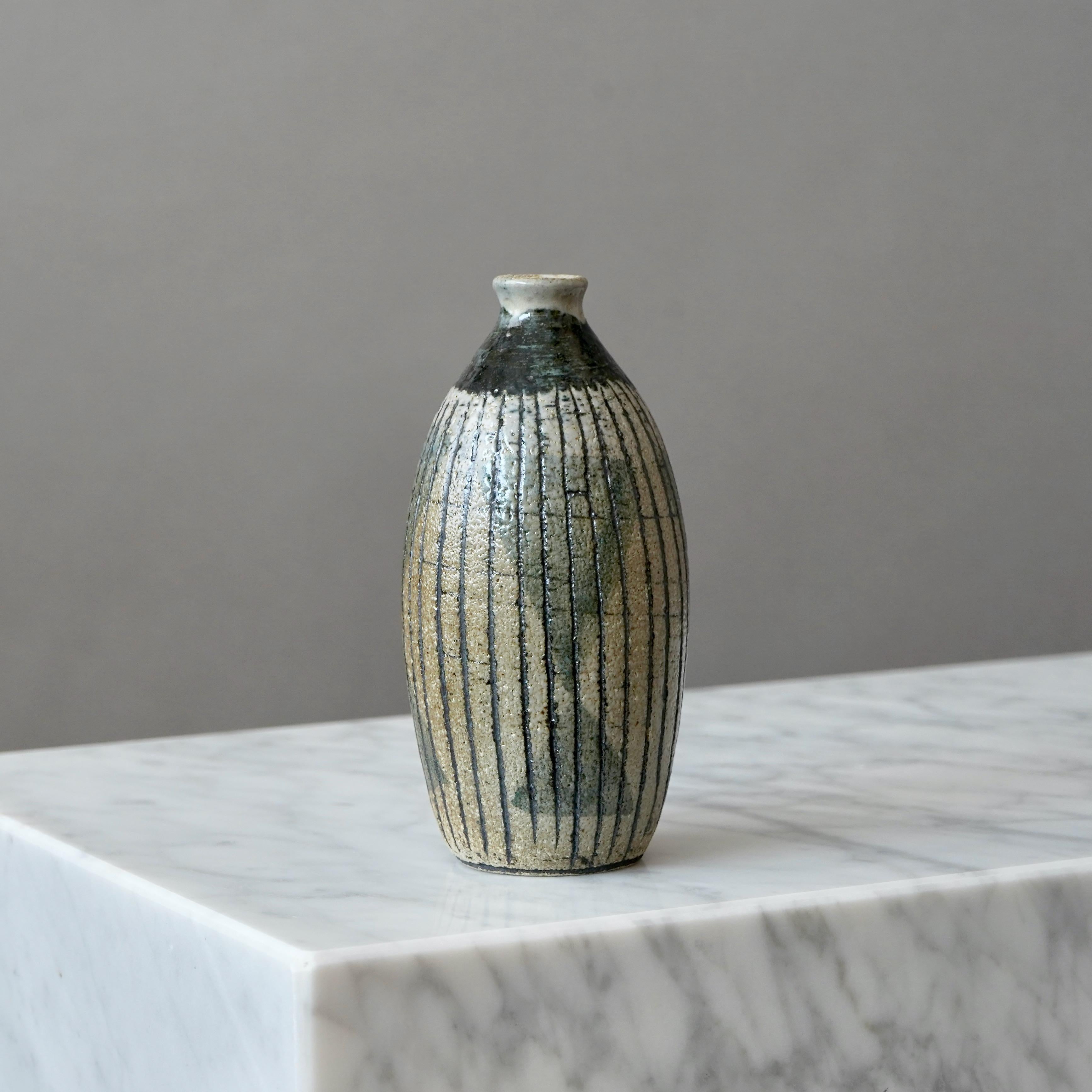 Vaso unico in gres di Anders Bruno Liljefors, Studio A, Svezia 1953 in vendita 1