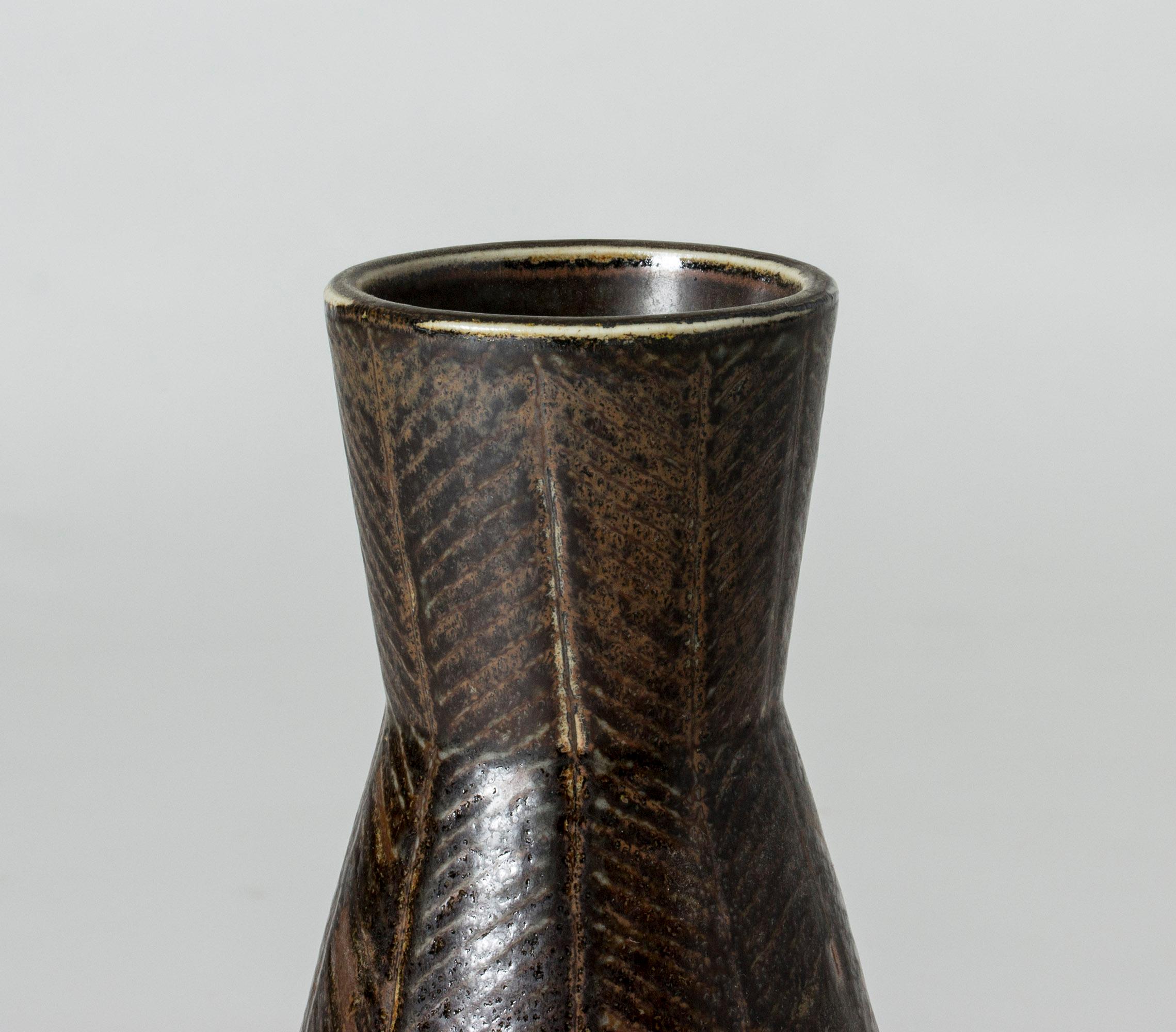 Scandinavian Modern Unique Stoneware Vase by Carl-Harry Stålhane