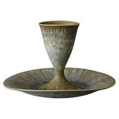 Einzigartige Vase aus Steingut von Carl-Harry Stalhane, Rorstrand, Schweden, 1950