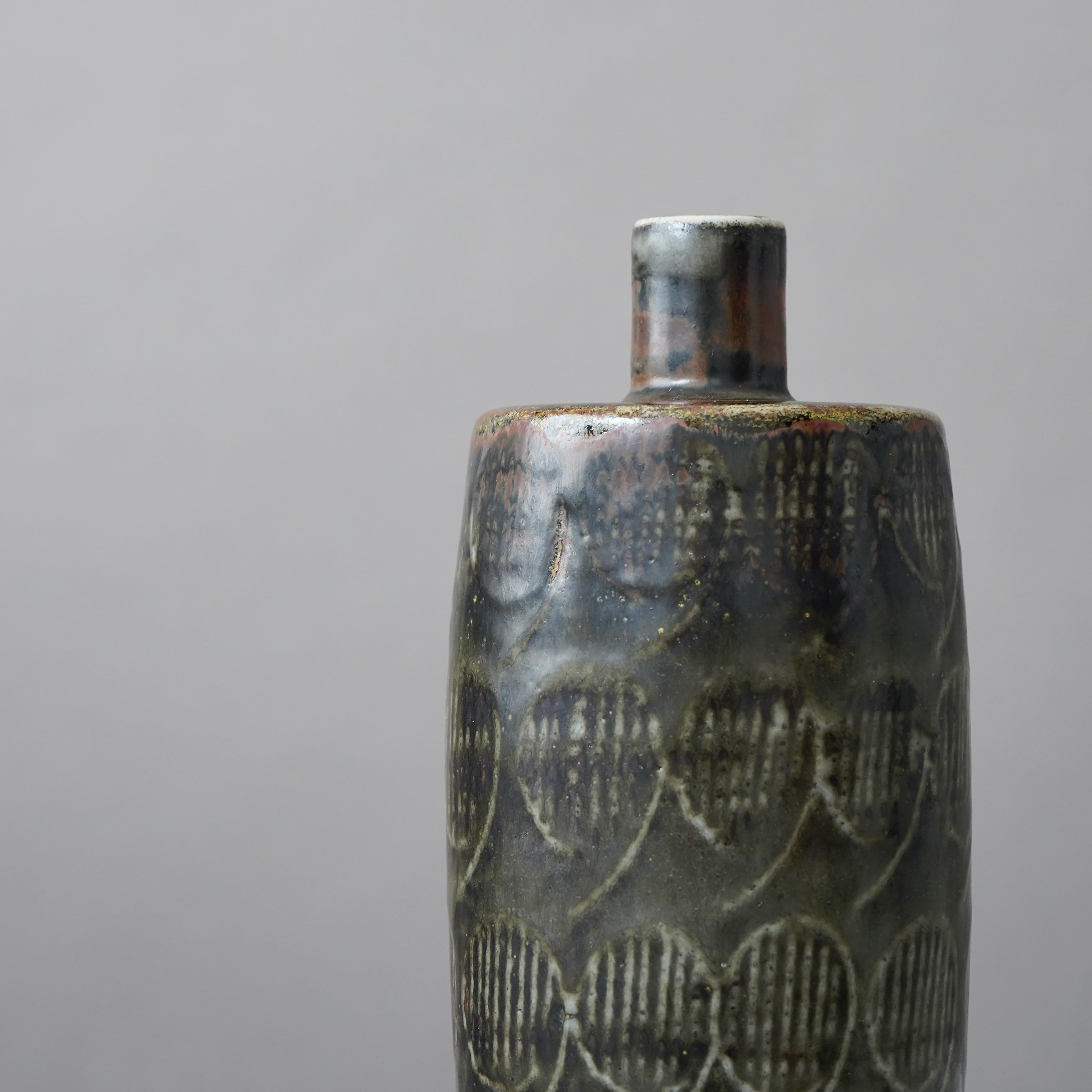 Svedese Vaso unico in gres di Carl-Harry Stalhane, Rorstrand, Svezia, anni '60 in vendita