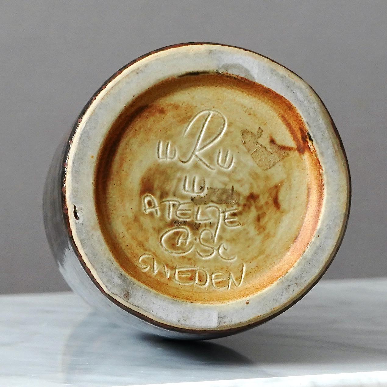 Vaso unico in gres di Carl-Harry Stalhane, Rorstrand, Svezia, anni '60 In condizioni buone in vendita a Malmö, SE