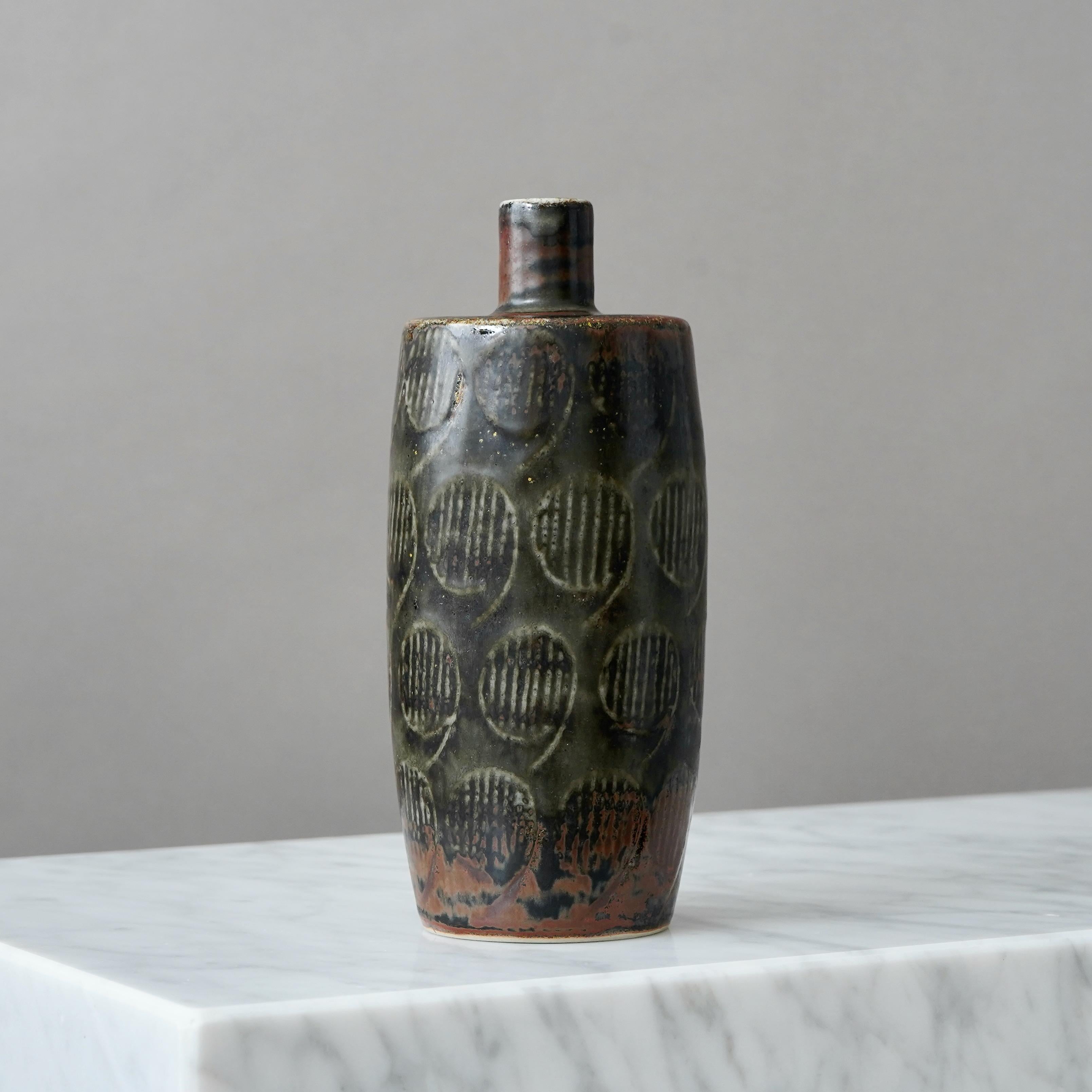 Ceramica Vaso unico in gres di Carl-Harry Stalhane, Rorstrand, Svezia, anni '60 in vendita