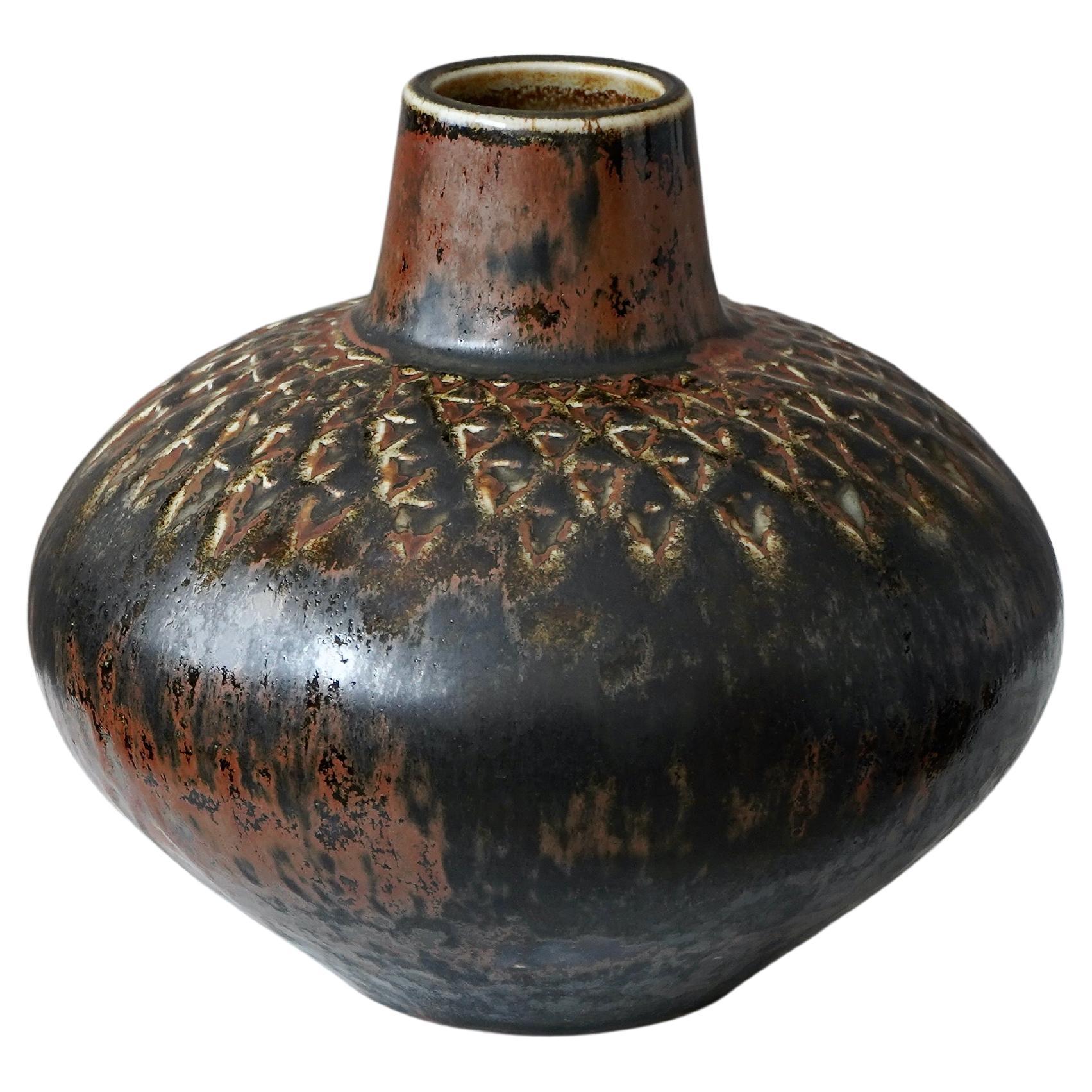Vaso unico in gres di Carl-Harry Stalhane, Rorstrand, Svezia, anni '60 in vendita